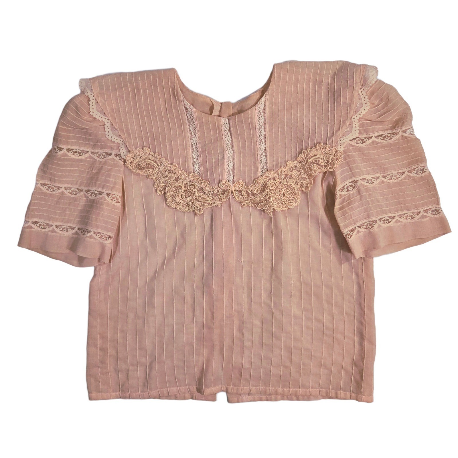 Vtg 50s Cape Collar Blouse S Coquette Cottagecore Prairie Grandma Granny
