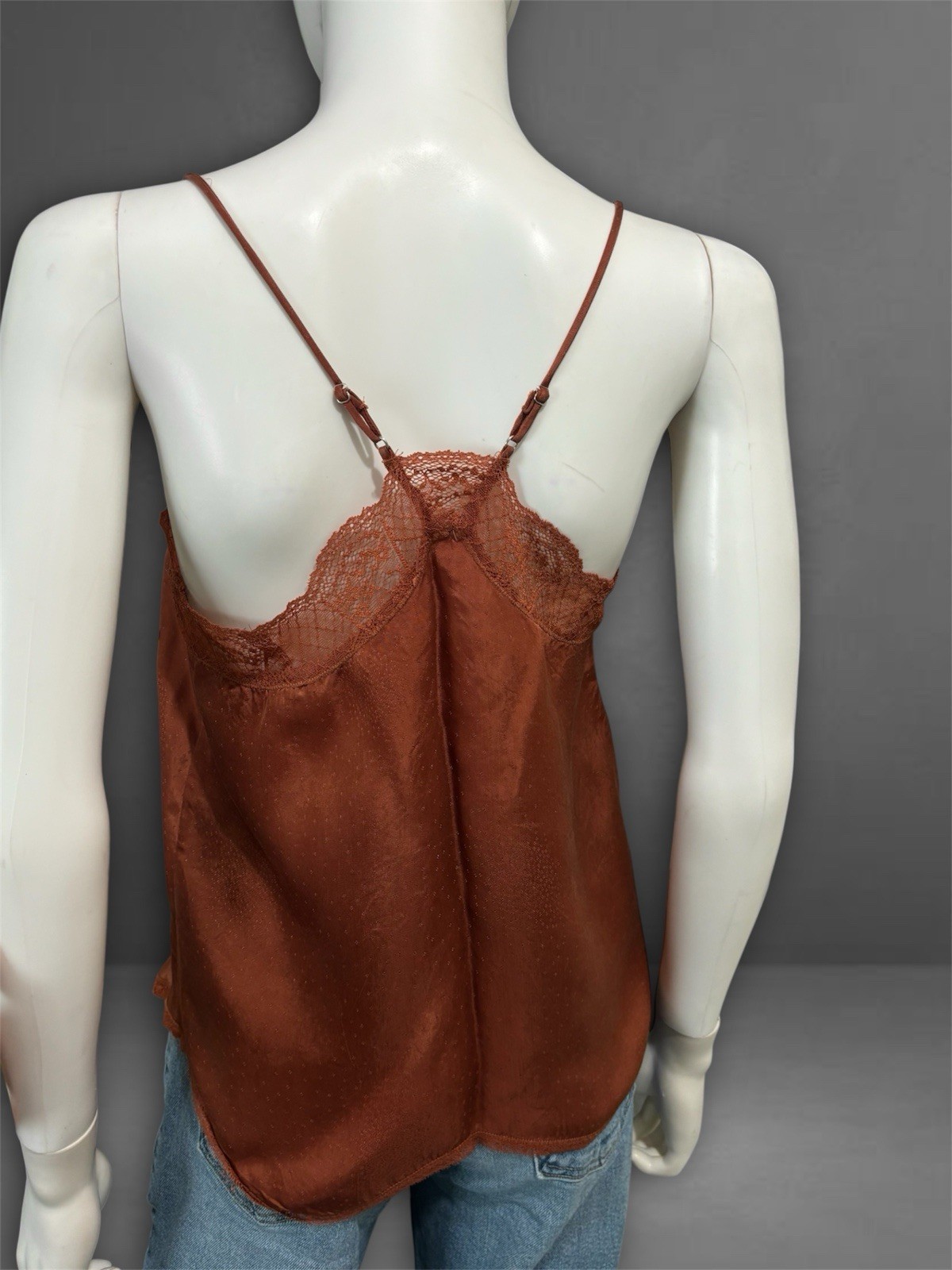 LOVESTITCH Women’s Sleeveless Bronze Zarina Silk Blend Cami Size S