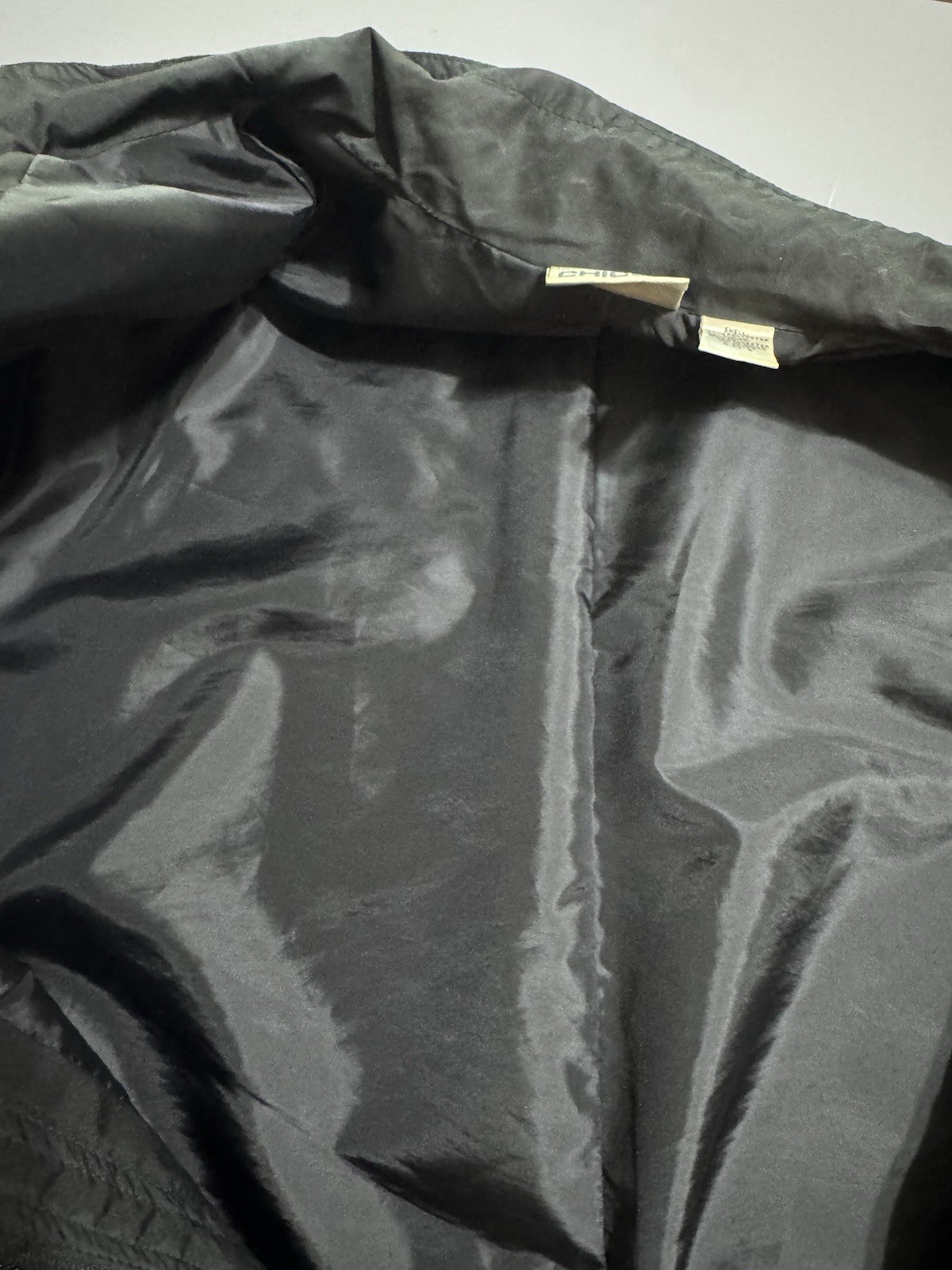 Chicos Black Windbreaker Jacket Size 3 Short Sleeve Zip Snap Lightweight XL