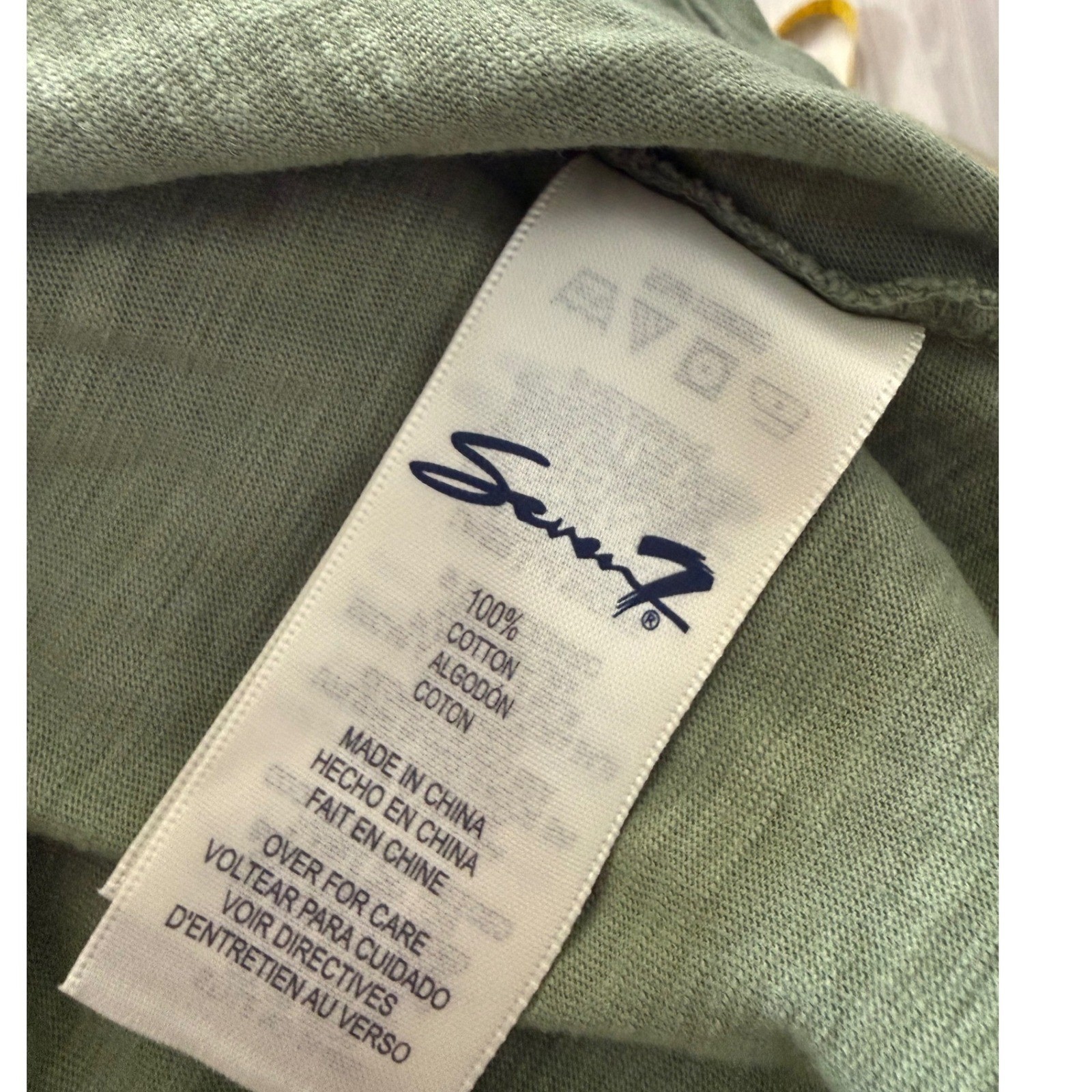 Seven7 Womens Dip Dye Tee Pink Olive Green Ombre Sharkbite Hem Top Size L NWT