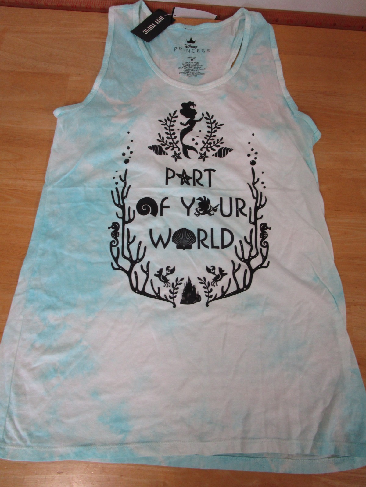 Hot Topic Disney Princess Mermaid Ariel Graphic Razorback Tank Top Size M