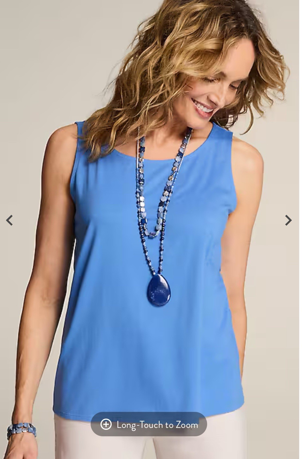 NWT! J JILL PIMA COTTON STRETCH TANK-L-BLUE GINGER-VERY NICE!