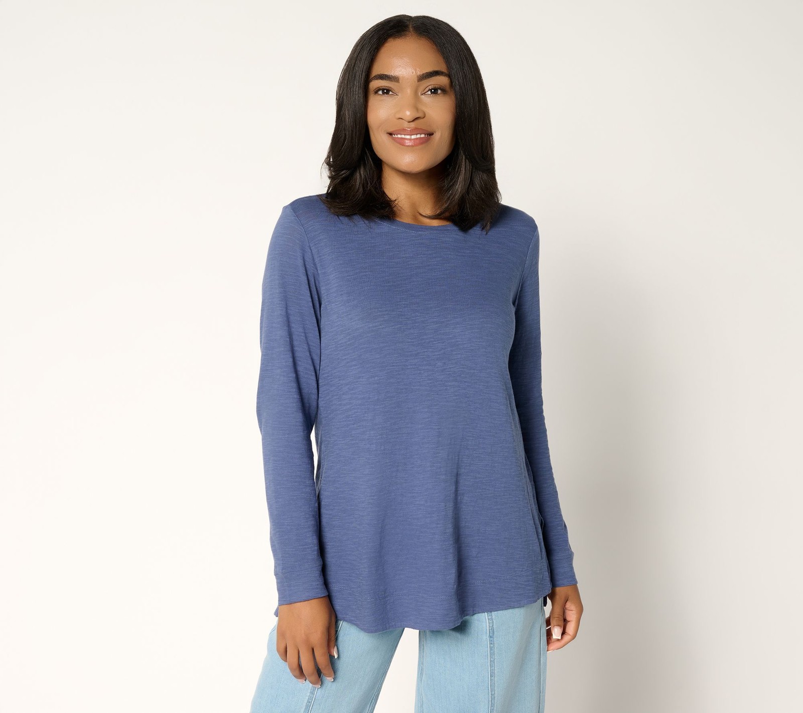 Gloria Vanderbilt Women’s Top Sz S 100% Cotton Long Sleeve Blue A698981