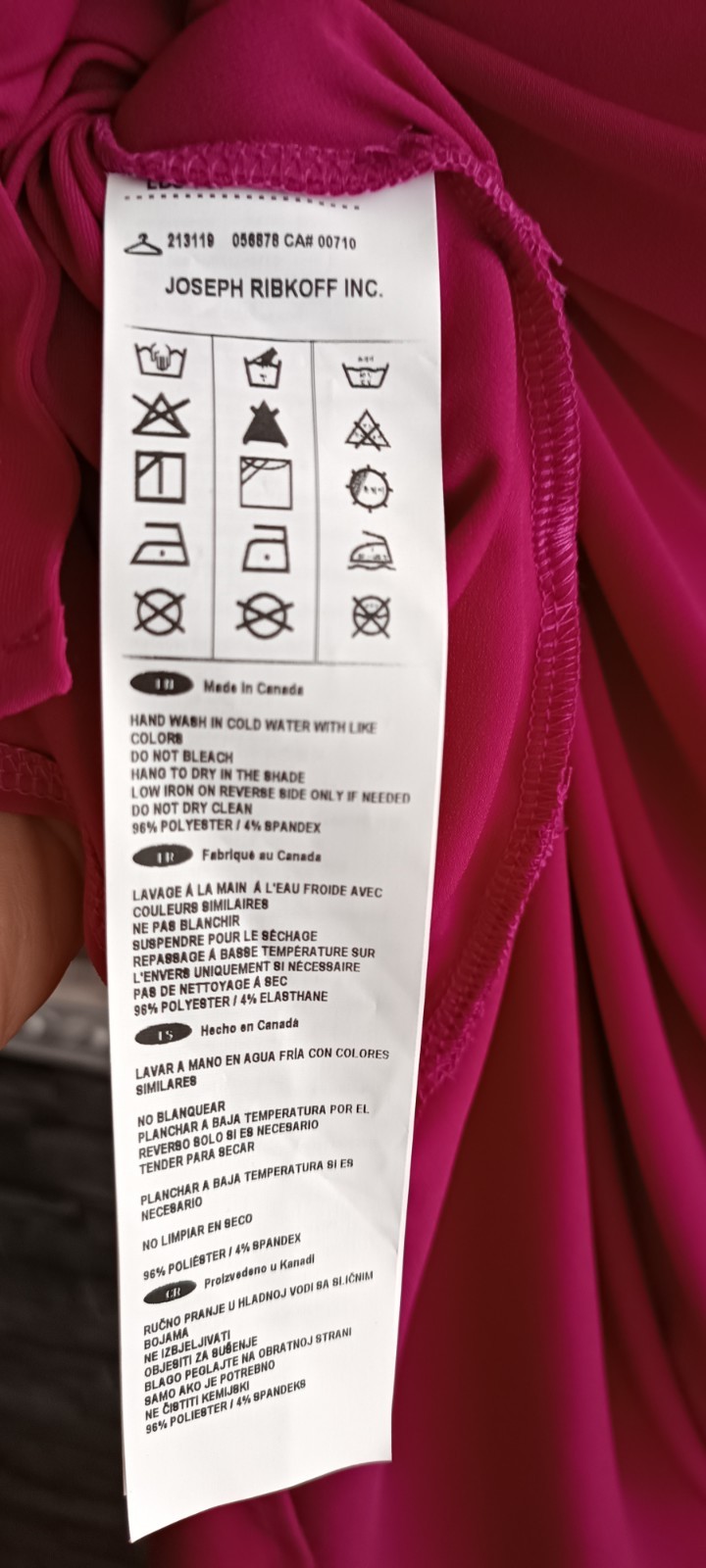 Joseph Ribkoff Tunic Fuchsia with Knot Detail – Size 44