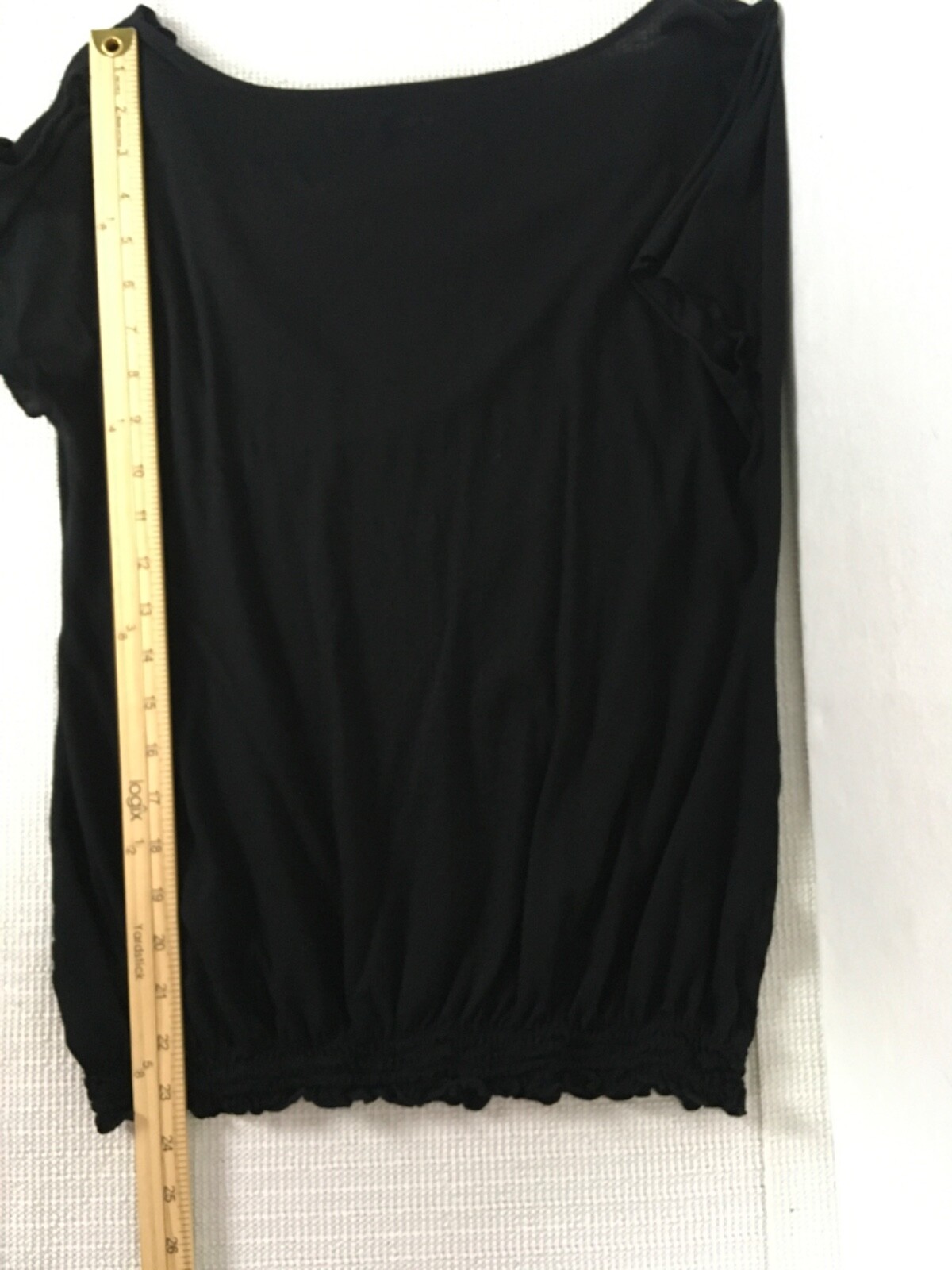 Express Womens Top Size SP Black Sequins Front Short Sleeves Elastic Waist