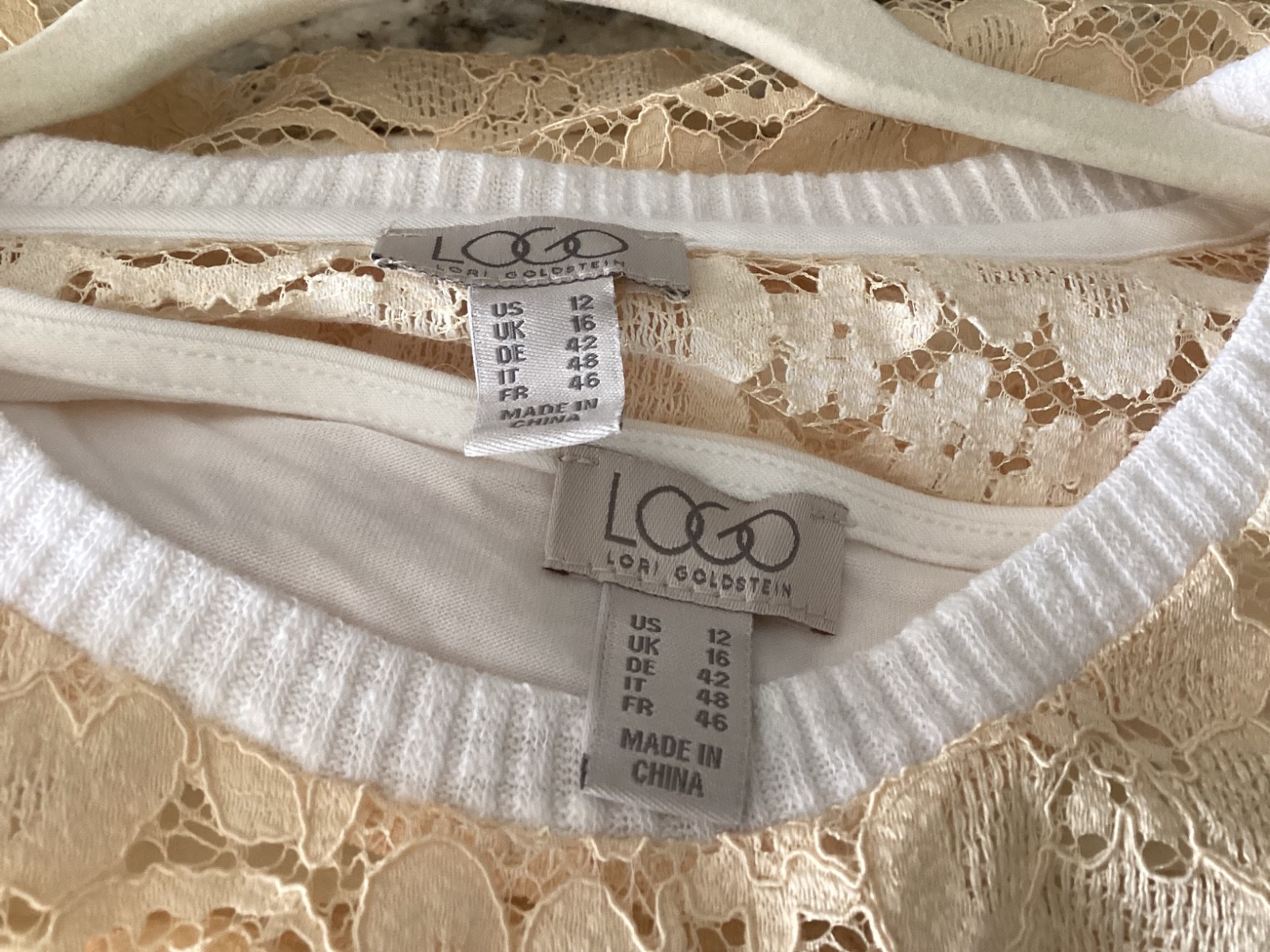 LOGO Layers by Lori Goldstein Lace Tank/Tunic sz 12 nwot
