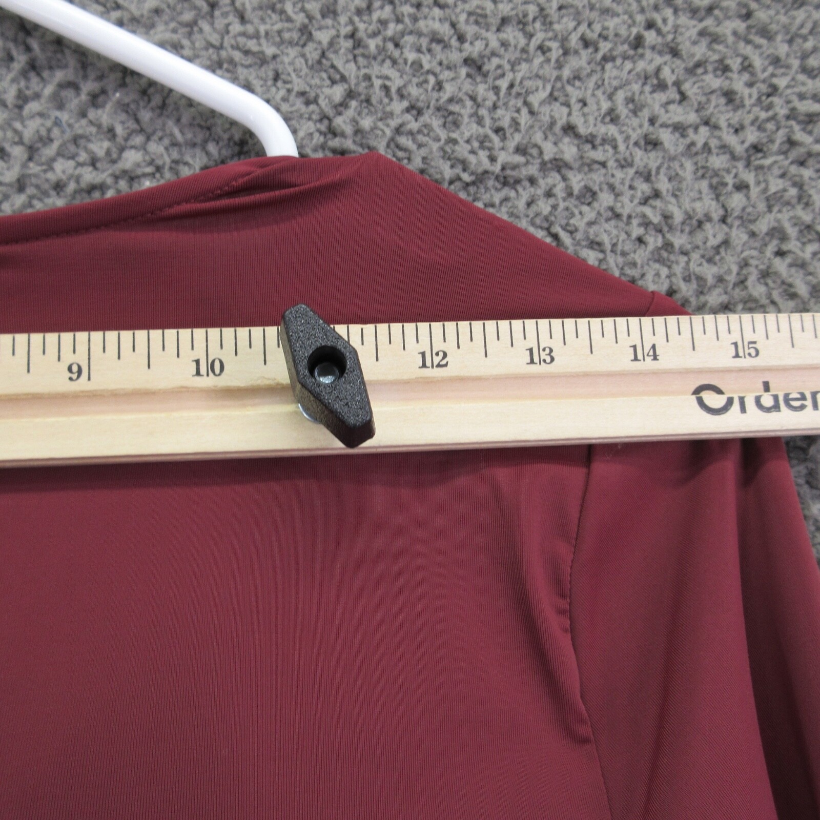 Open Edit Women’s Long Sleeve Crop Top Small Burgundy Polyamide Elastane #4680