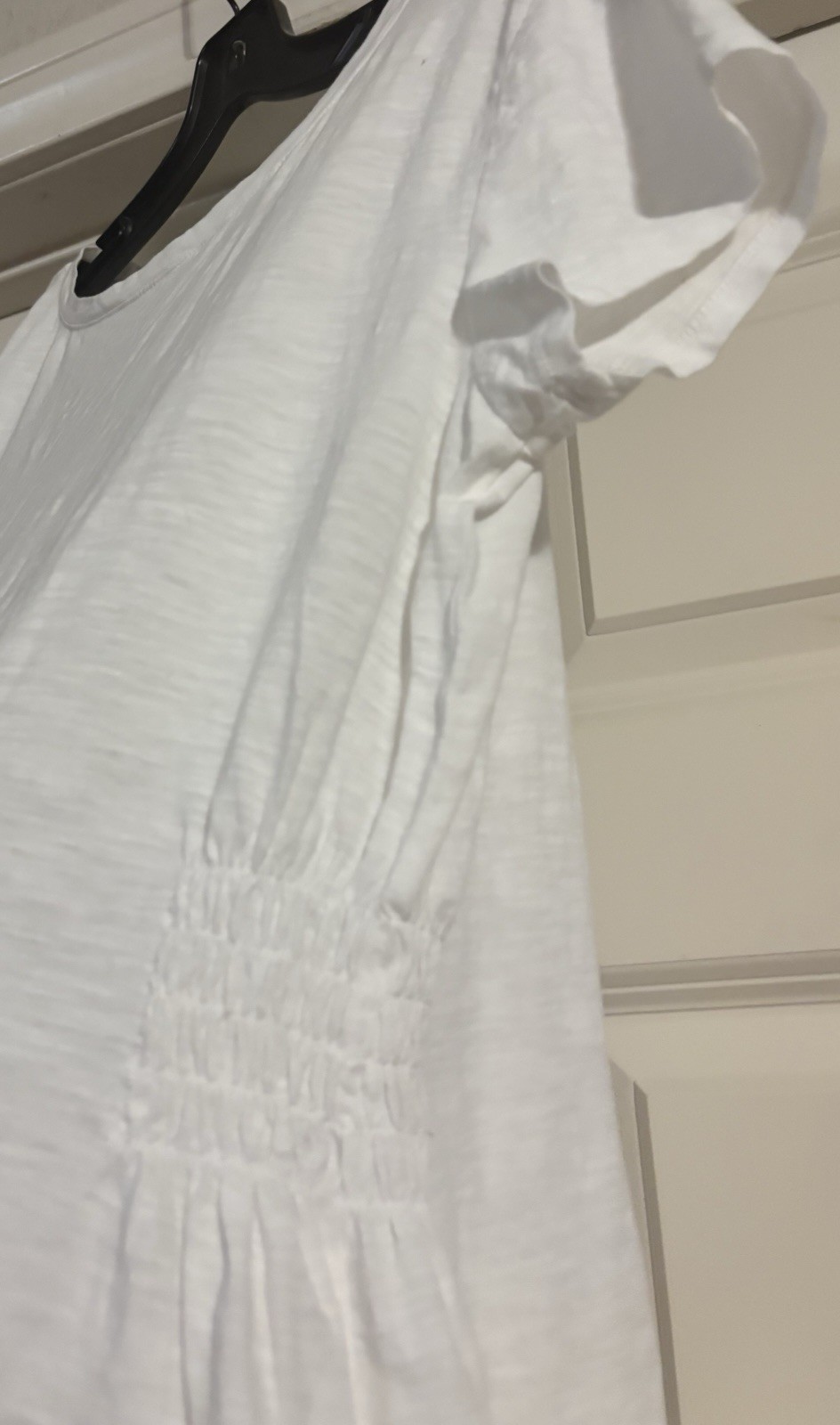 NWT Loft Coastal Preppy Scandi Minimal Old Money Shirred Quiet Luxury Size M