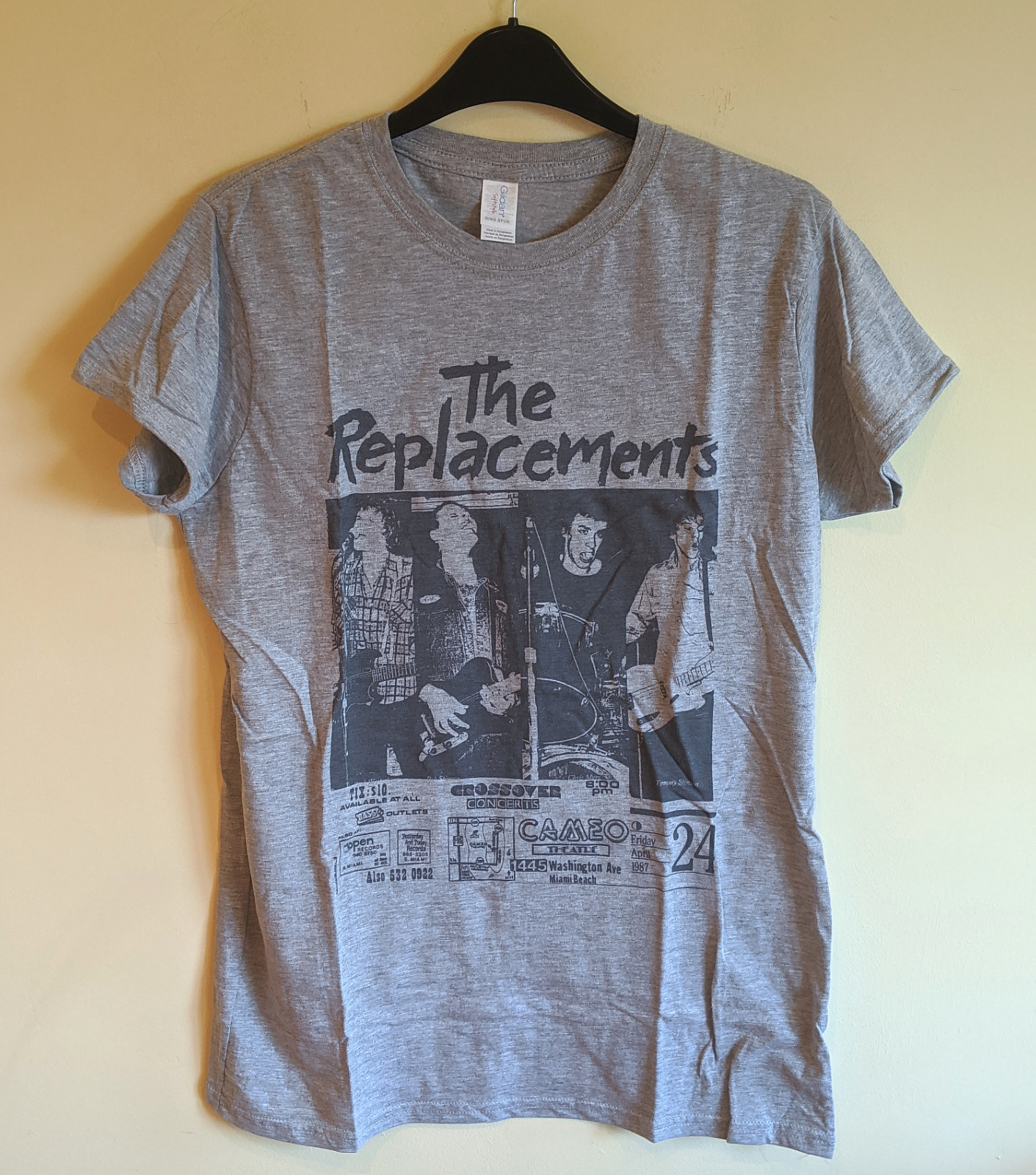 New! THE REPLACEMENTS women’s grey t-shirt – Large – post punk rock music 80s