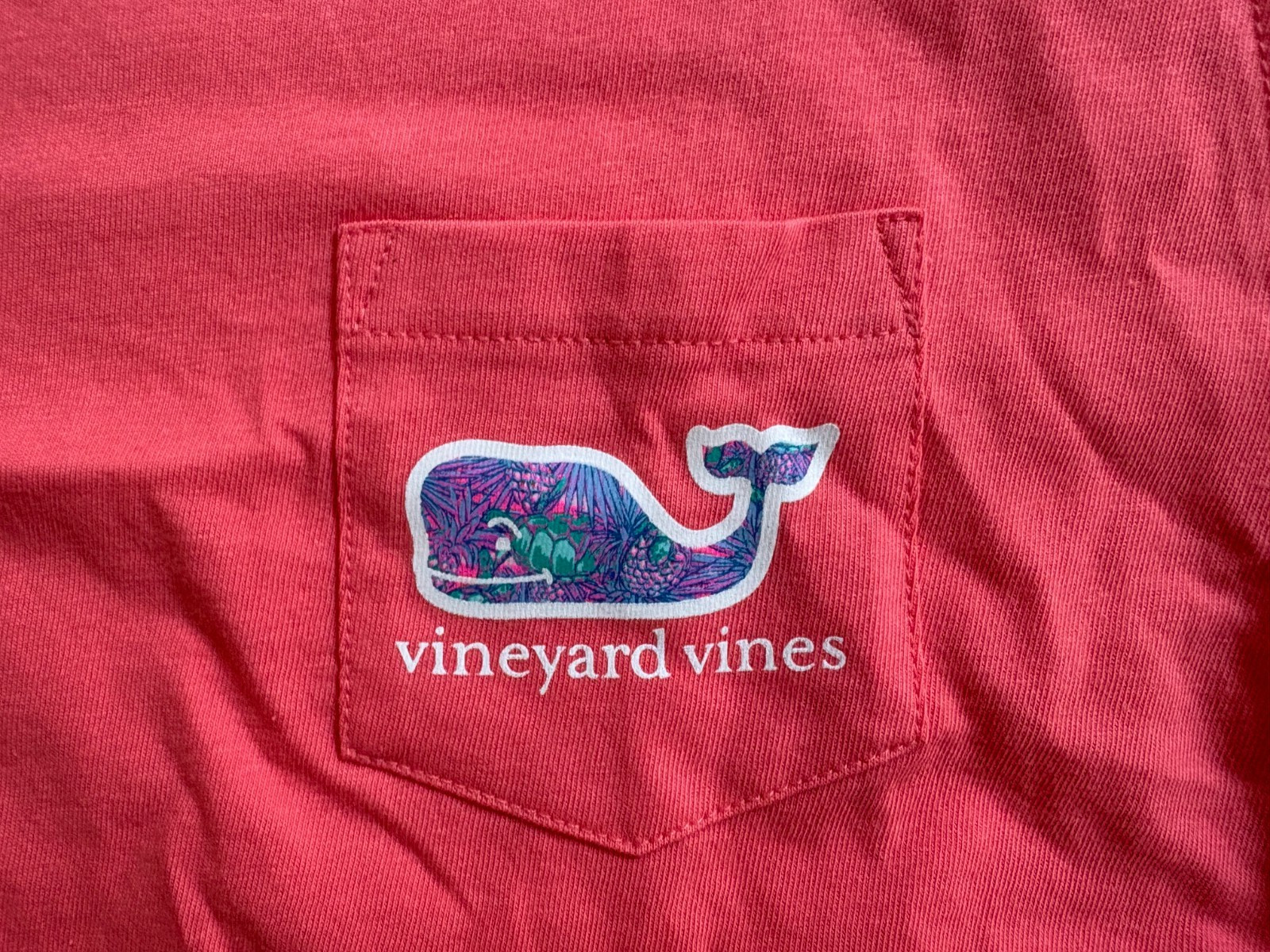 NWT Women’s Vineyard Vines Mai Tai Turtle Palm Pocket T-Shirt Size S or M