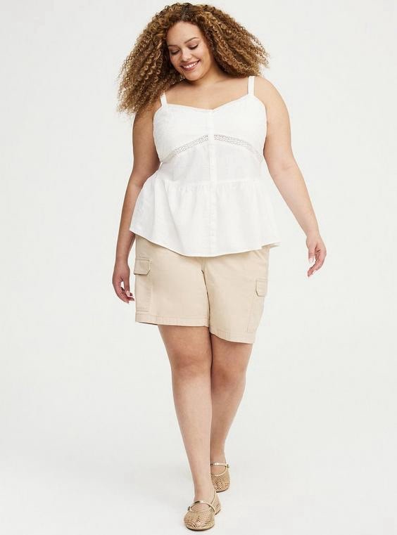 Torrid Cotton Button Front Cami Whisper White Size 0XL NWOT