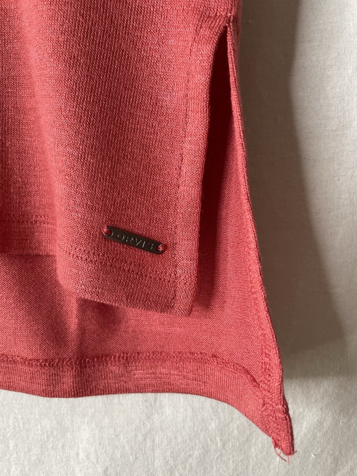 Orvis Top Womens Medium M New Orange Short Sleeve Knit NWT