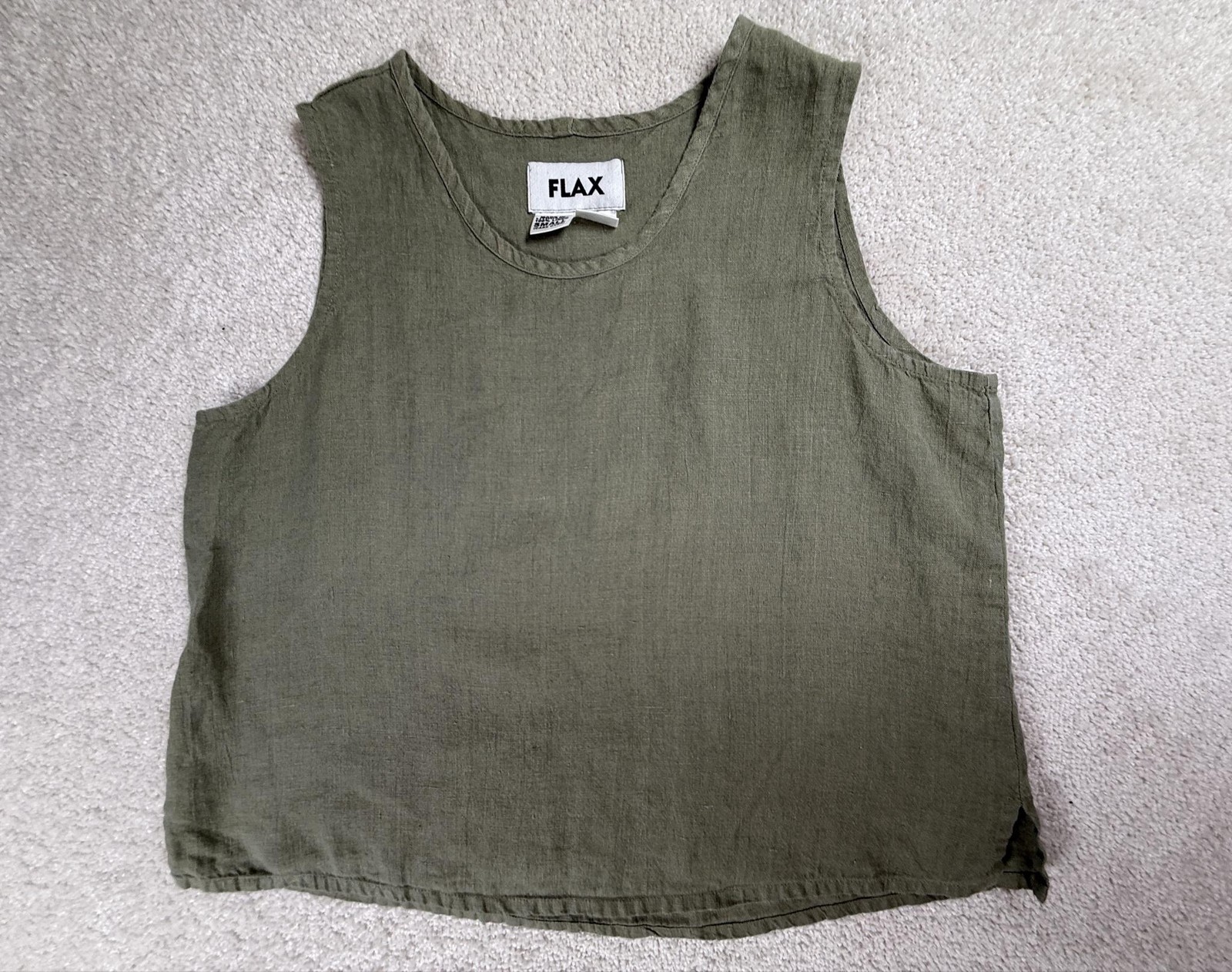 FLAX Tank Top Women S Green Black Blue Linen Sleeveless Coastal Beachy Minimal 3