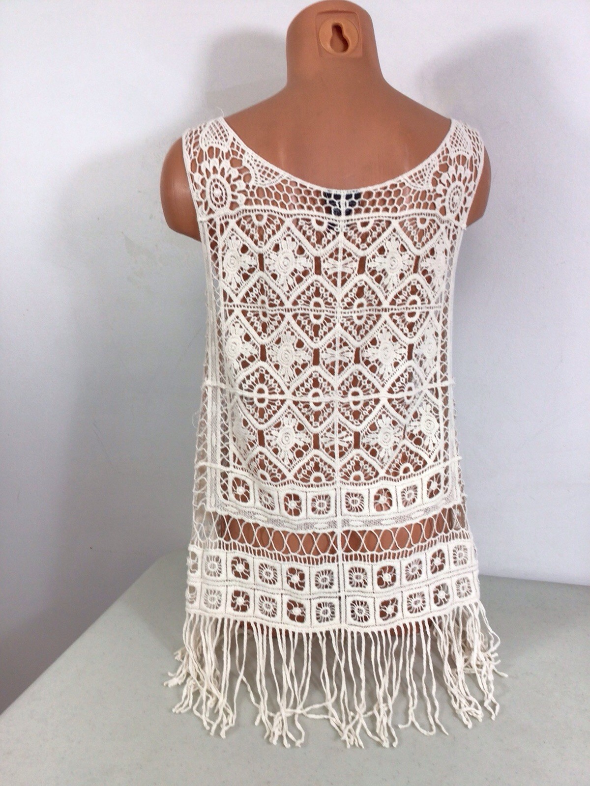 Rue 21 Top Crochet Fringe Coachella Boho Hippie Festival Womens Large