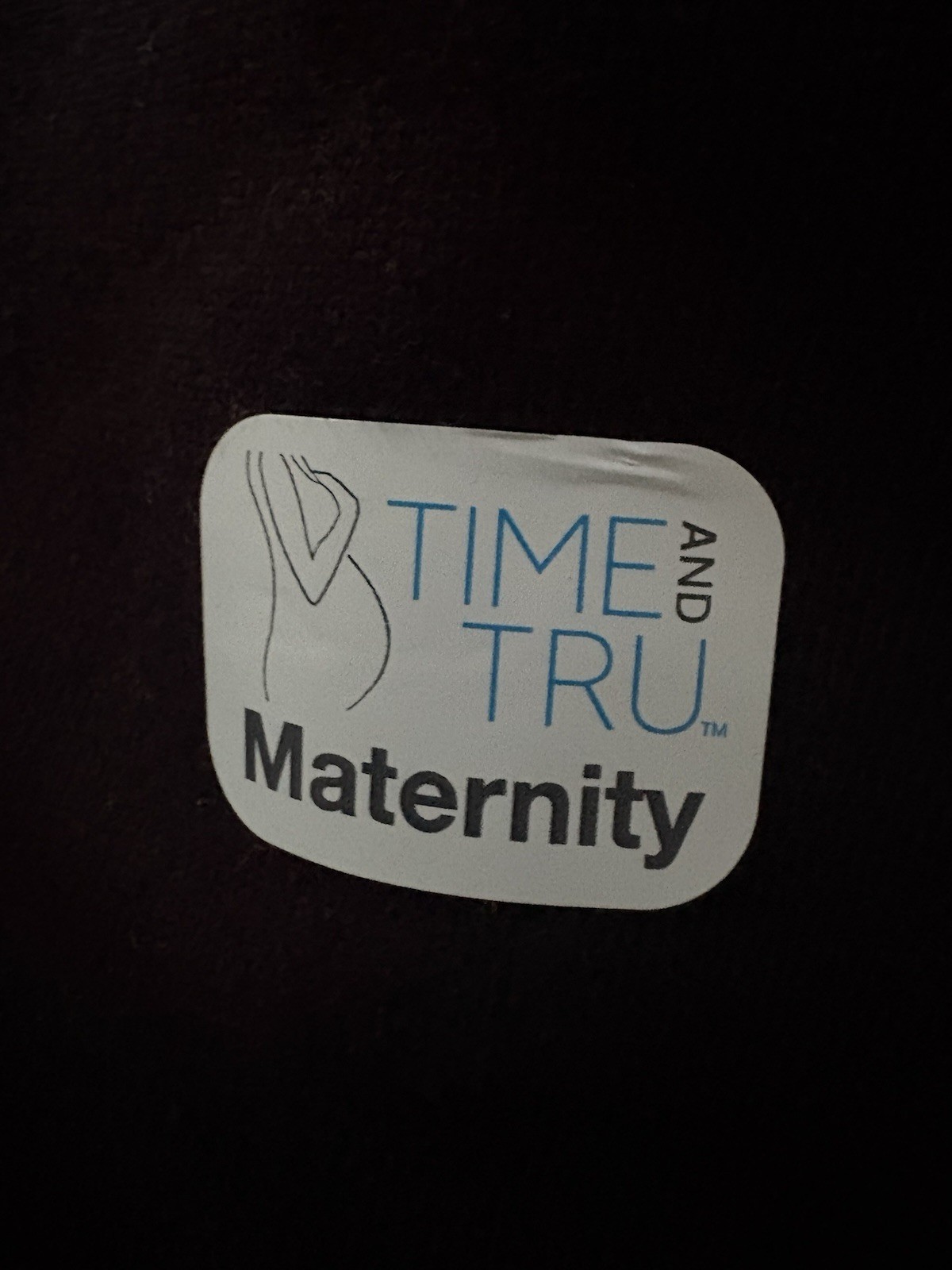 TIME AND TRU MATERNITY LS STRETCHY Black V-Neck Long Sleeve T Shirt Dress XL