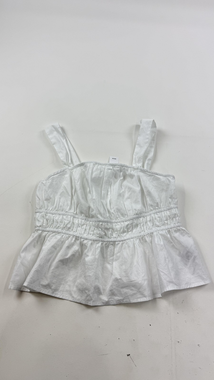 Gap Tank Top Womens Medium White Cotton Peplum Sleeveless Cami Summer Blouse
