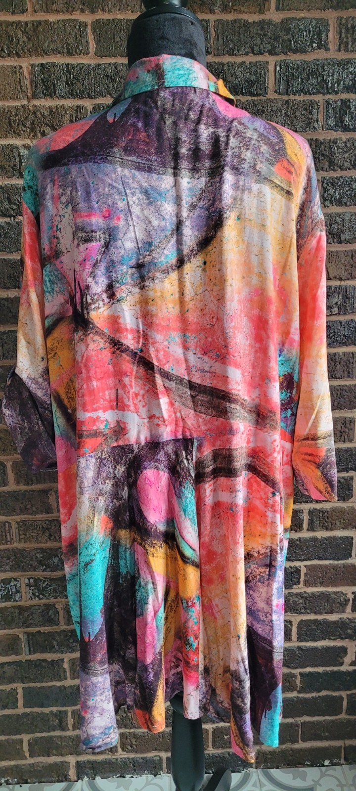 Parsley & Sage Women’s Art To Wear Colorful Button Up Tunic Shirt Size 2X