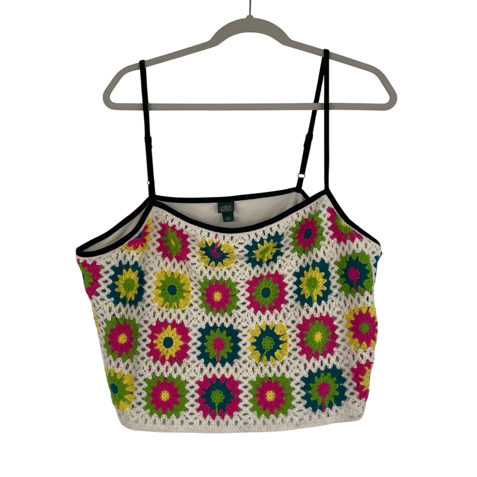 Wild Fable Colorful Granny Square Knitted Tank Top XXL Y2K Retro Hippie