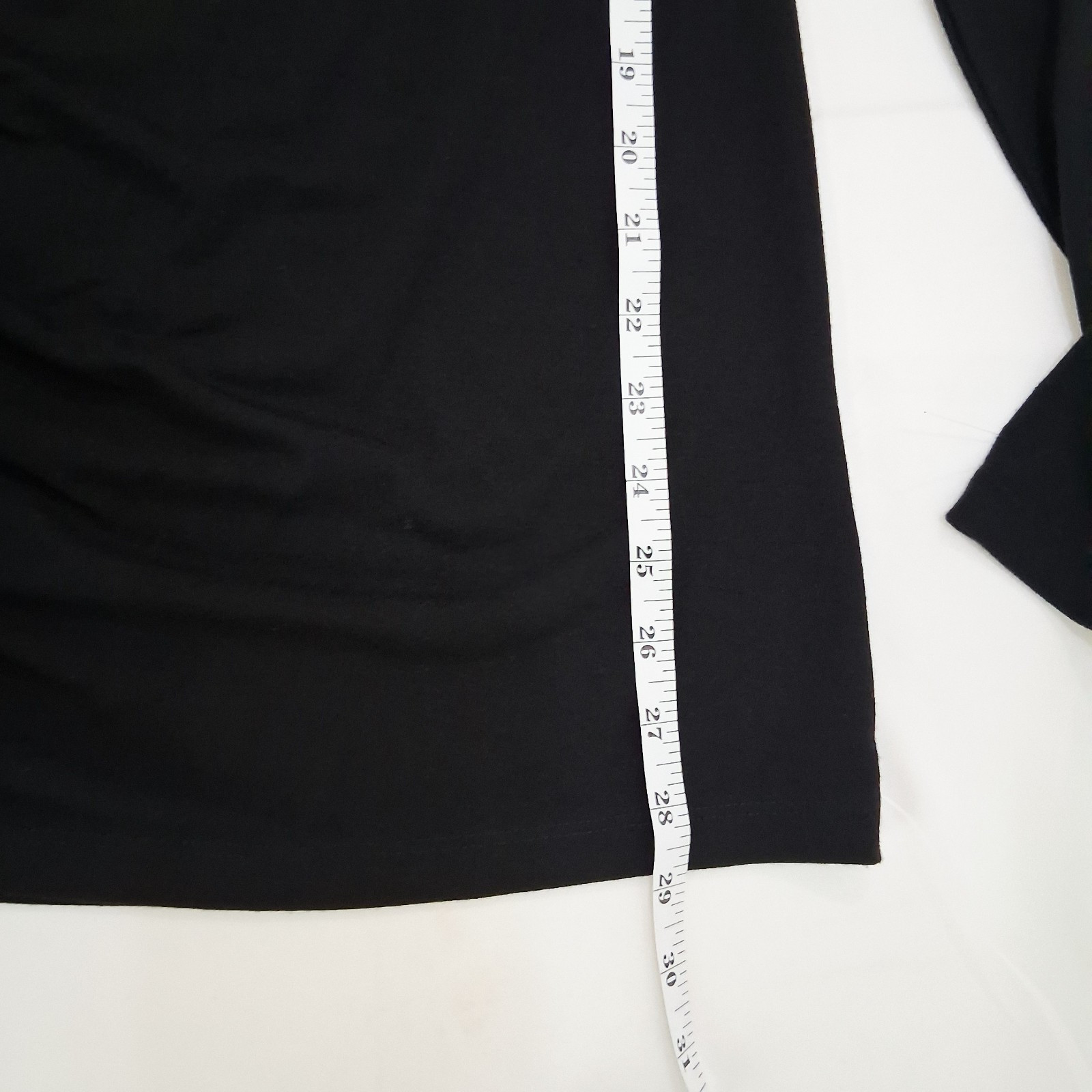 Modern Citizen Vittoria Asymmetric Neck Ruched Tee Black Long Sleeve Large