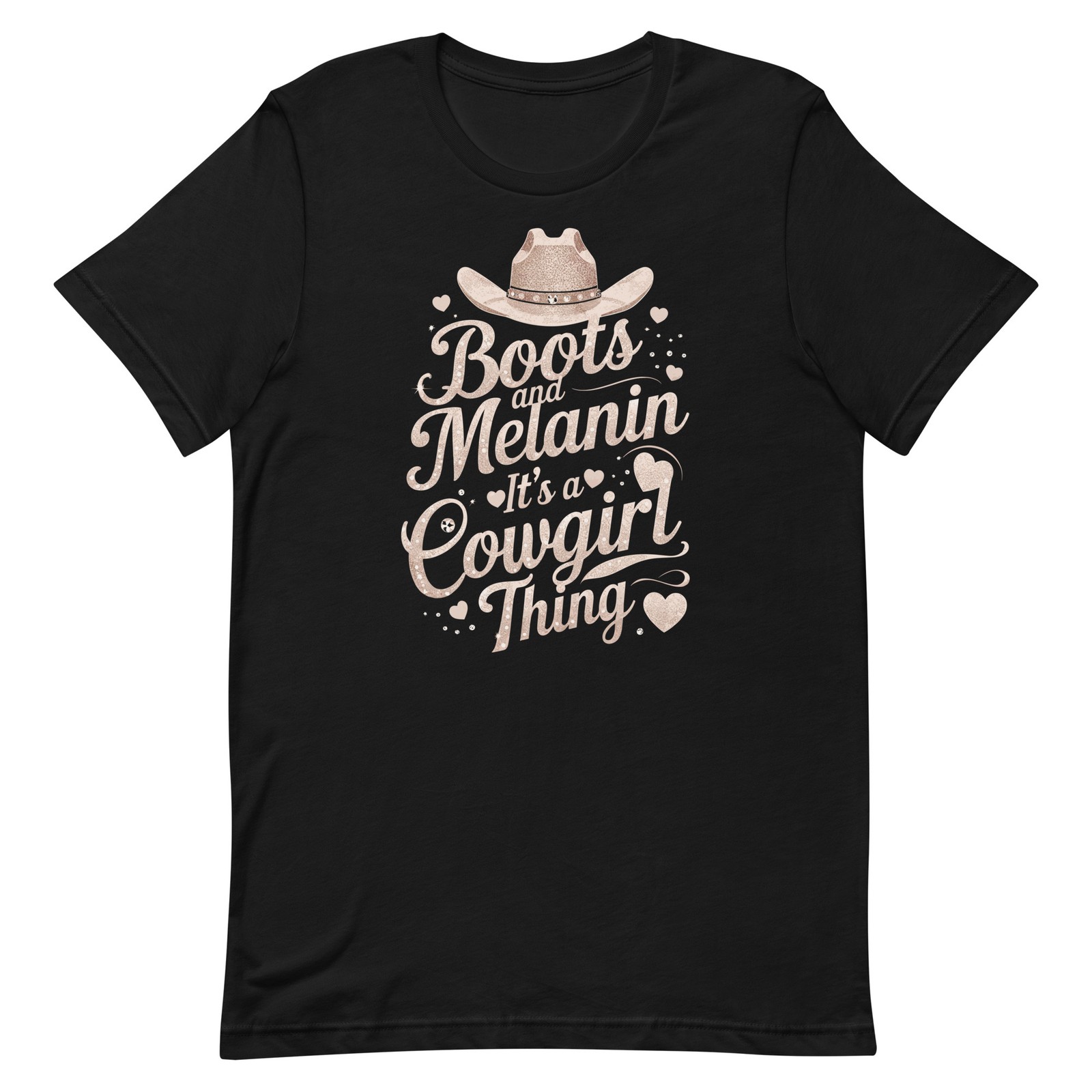 Black Cowgirl Shirt Boots Melanin Western Rodeo African American Women T-Shirt