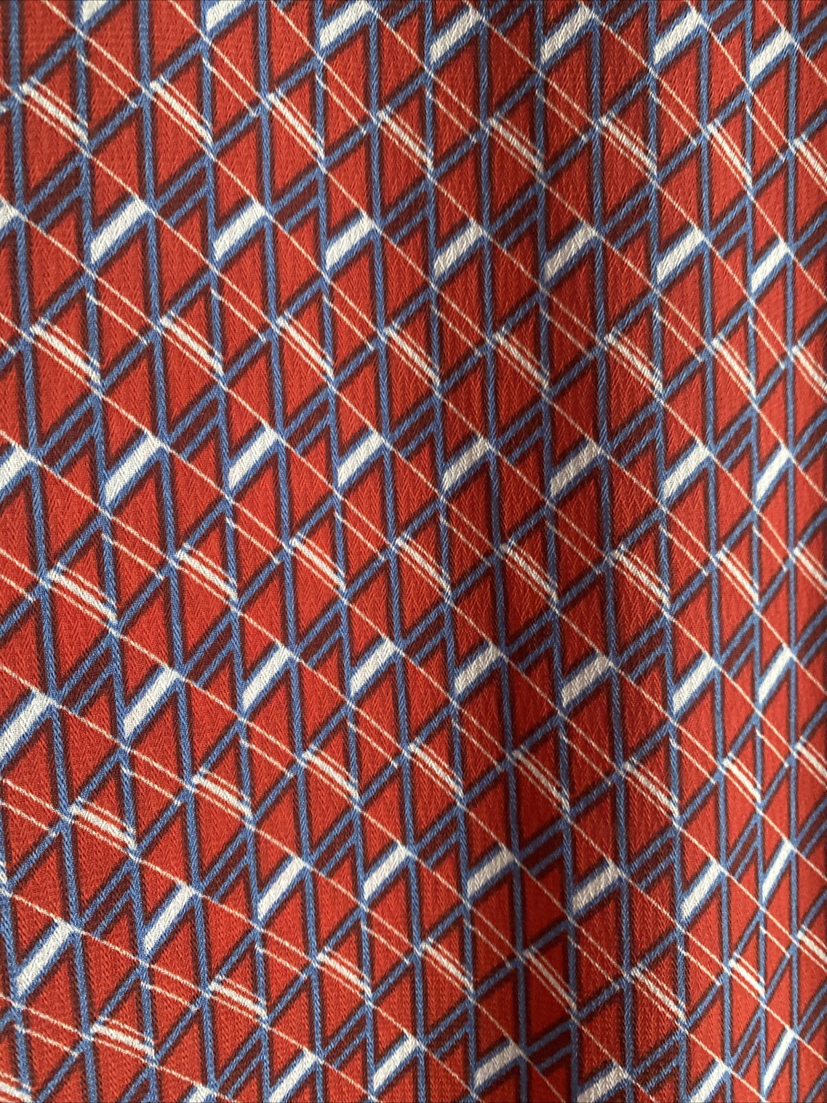 ee:some Geometric Print Ruffle Tie Neck Blouse Womens Size M Chic Office Flowy