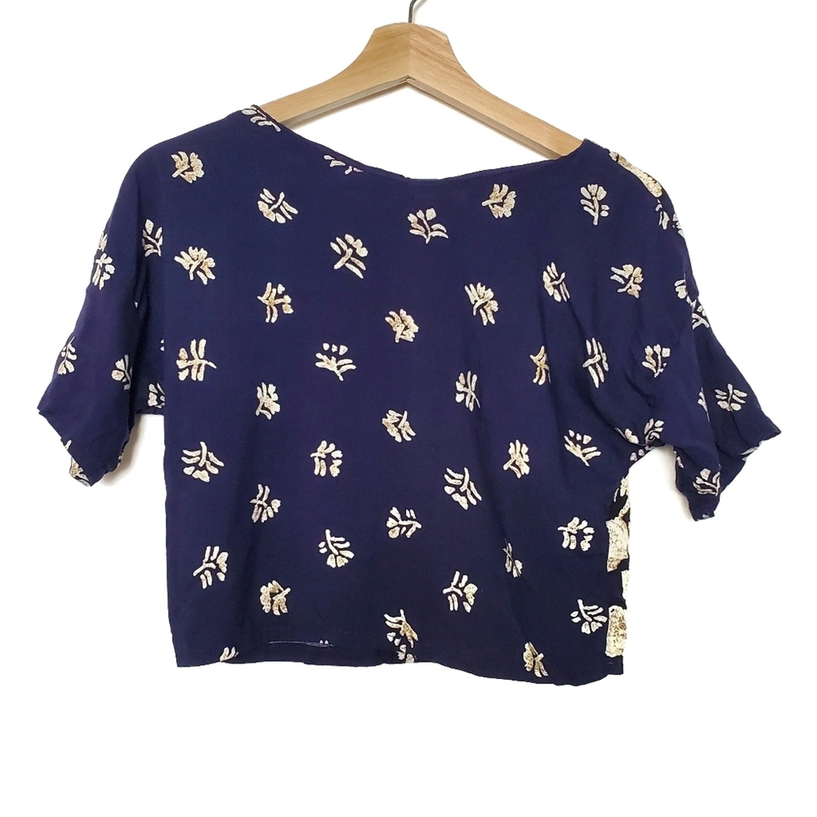 Gidget Vintage Floral Tropical Crop Top Retro Boho Made in USA Rayon Indie
