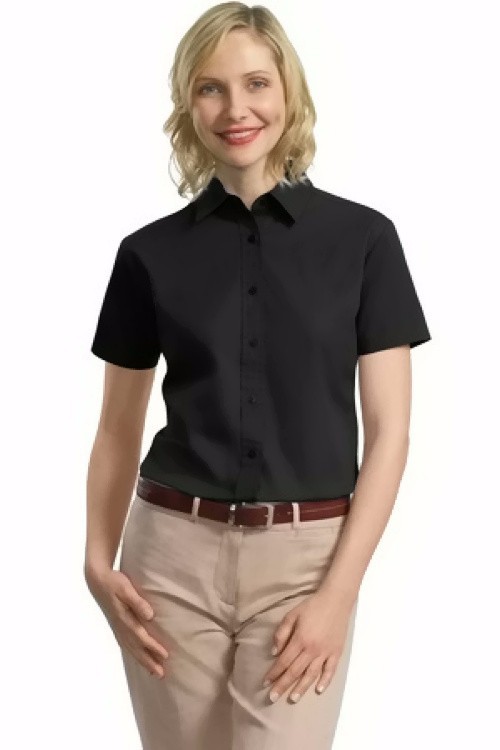 Port Authority Ladies Short Sleeve Value Cotton Twill Button Down Shirt New