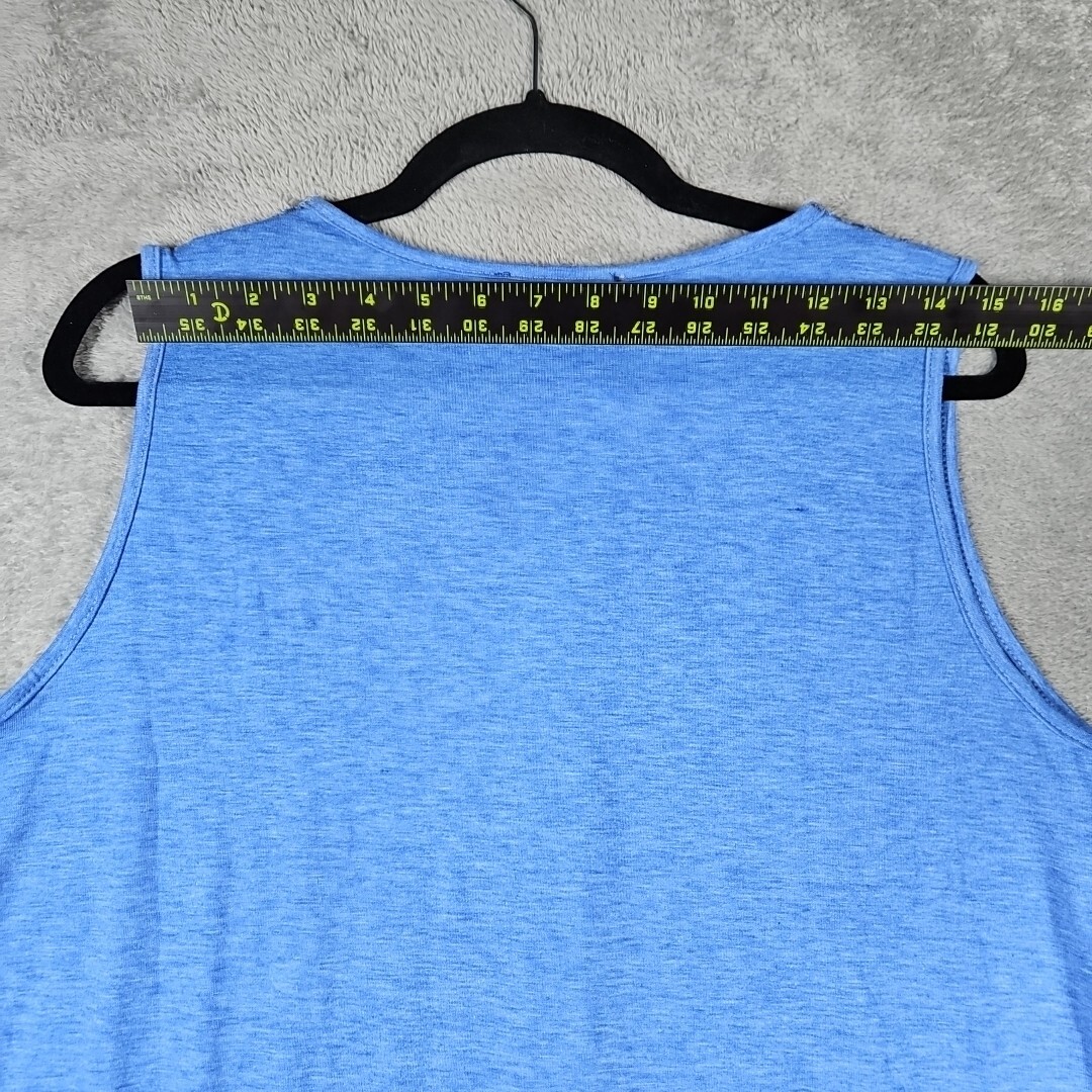 Baishenggt NWT Women Blue Tank Top, Crochet V-Neckline Pullover Stretch Size XL