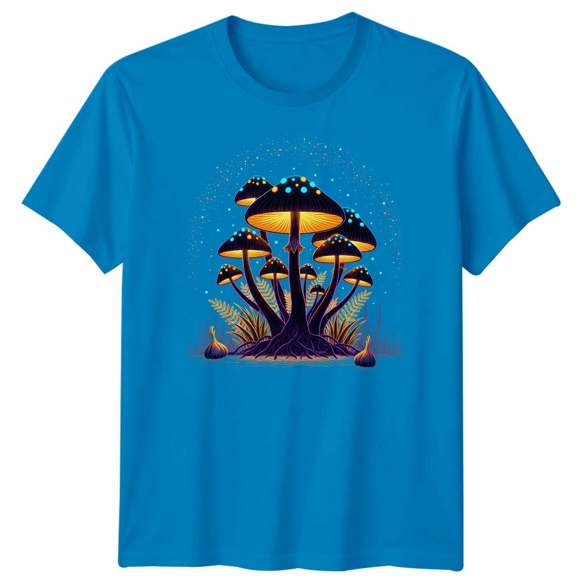 Glowing Mushroom Fantasy Psychedelic Fungi Nature Mens Womens TShirt Graphic Tee