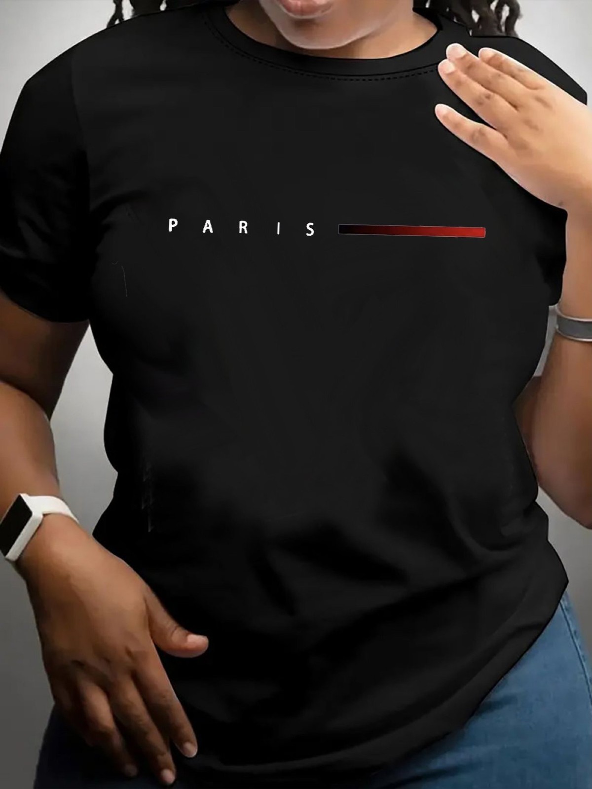Women Paris Flag Graphic T-Shirt Casual Short Sleeve Cotton Blend Crew Neck Tee