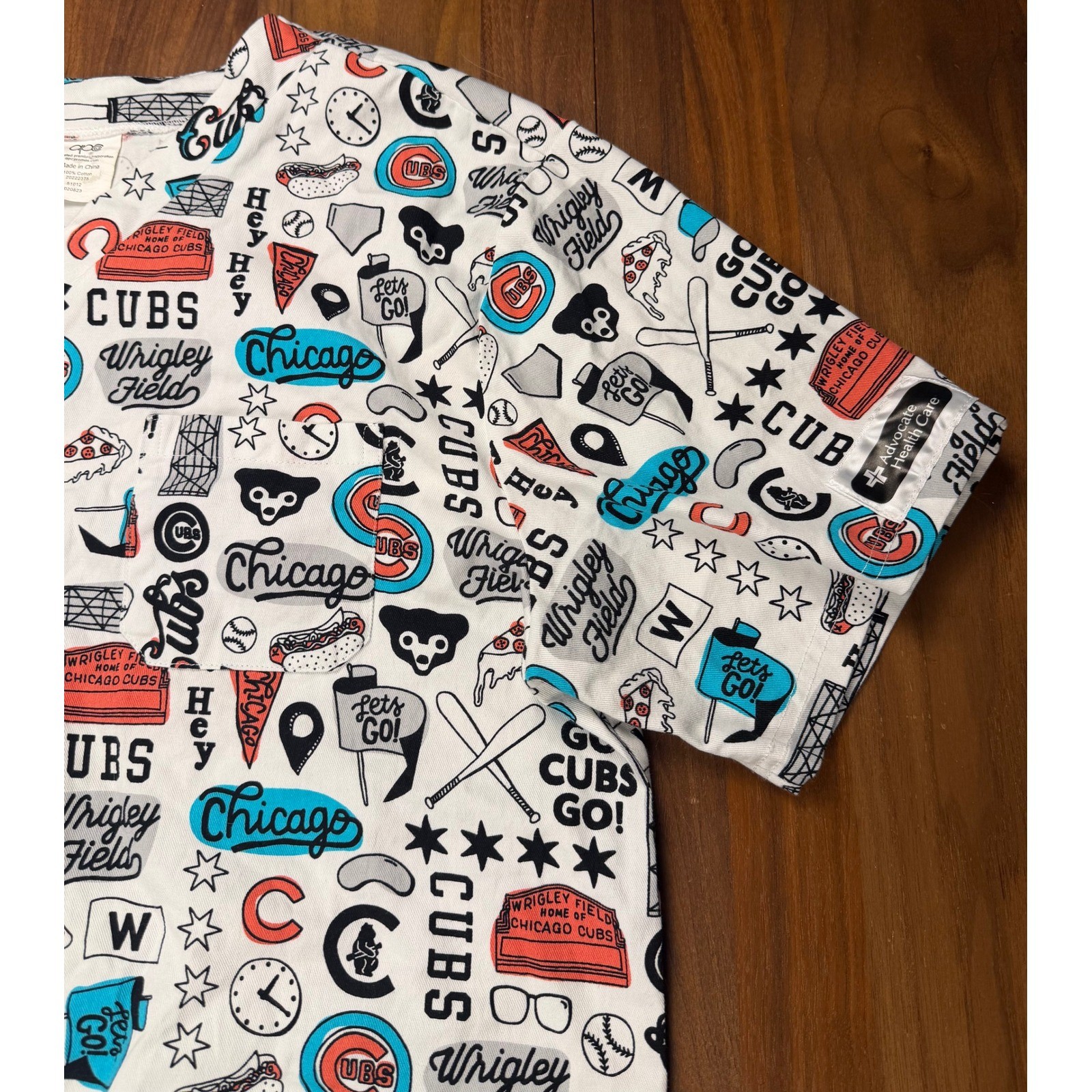 Chicago Cubs Wrigley Field Scrubs All Over Print Size Large