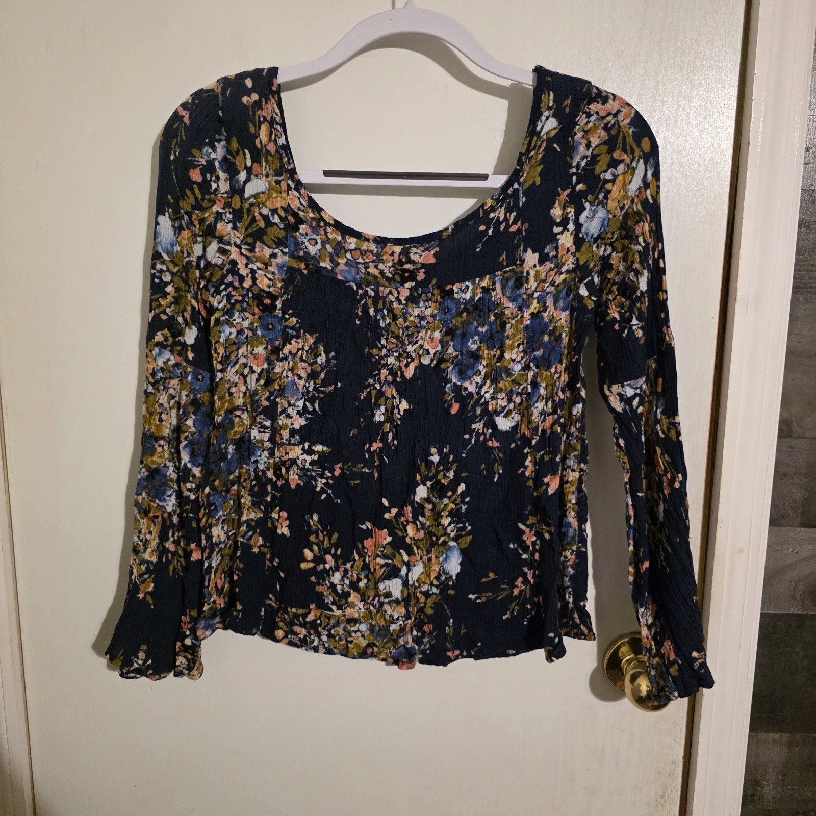 Women’s Small Mabel Navy Floral Blouse