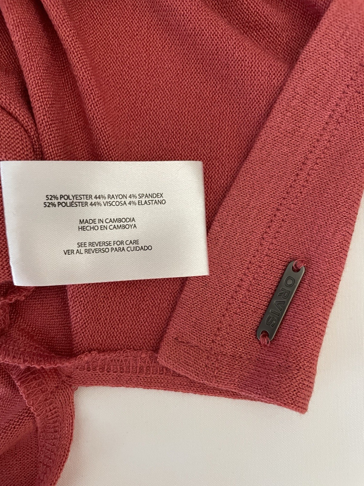 Orvis Top Womens Medium M New Orange Short Sleeve Knit NWT
