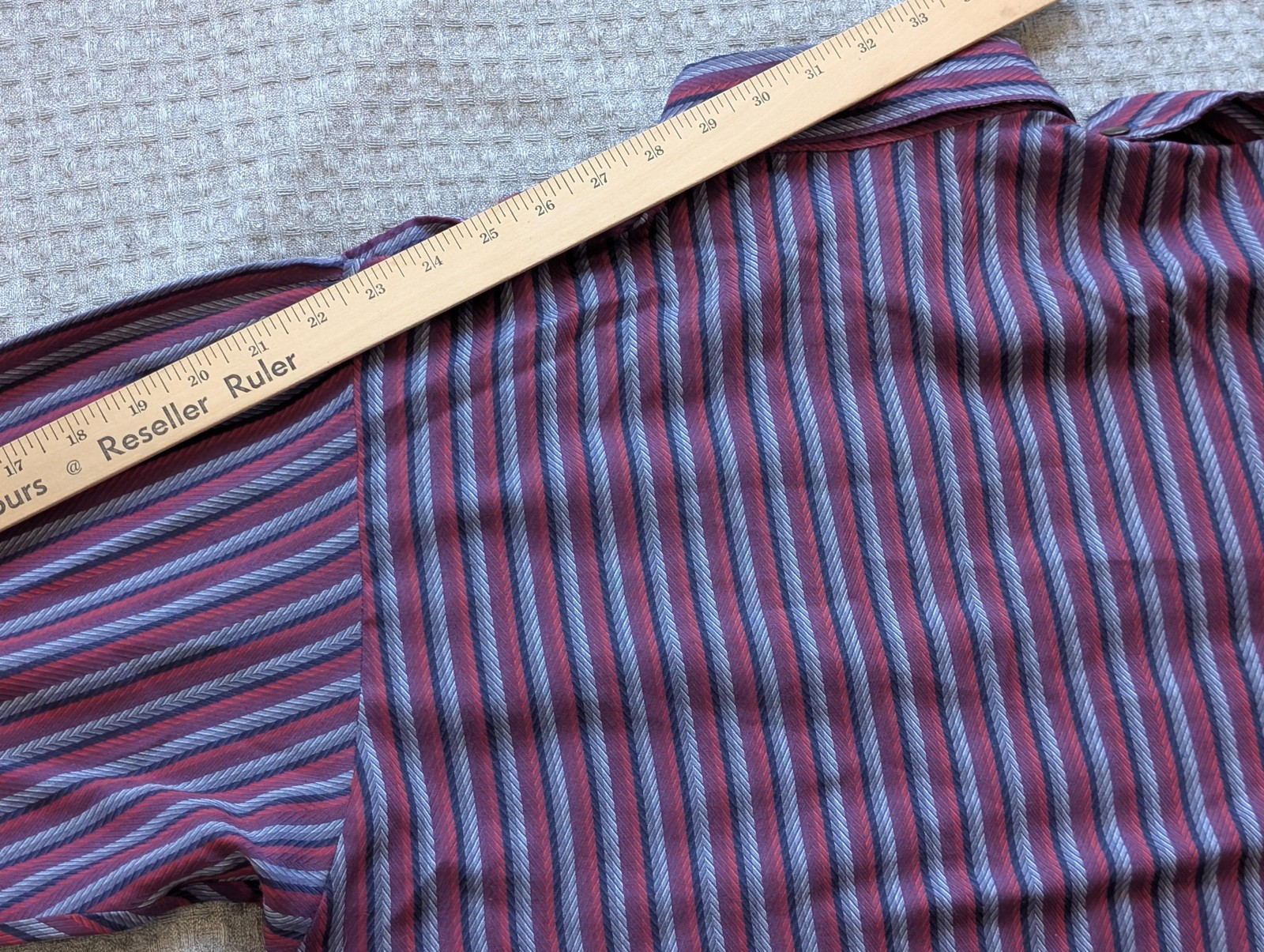 Vintage Shirt Womens 12 Red Stripe Tunic Dolman Pocket Epaulette Made UK 80s 90s