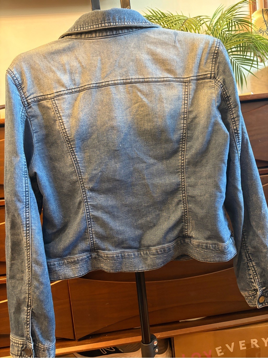 New York & Company Light Blue Denim Jacket L