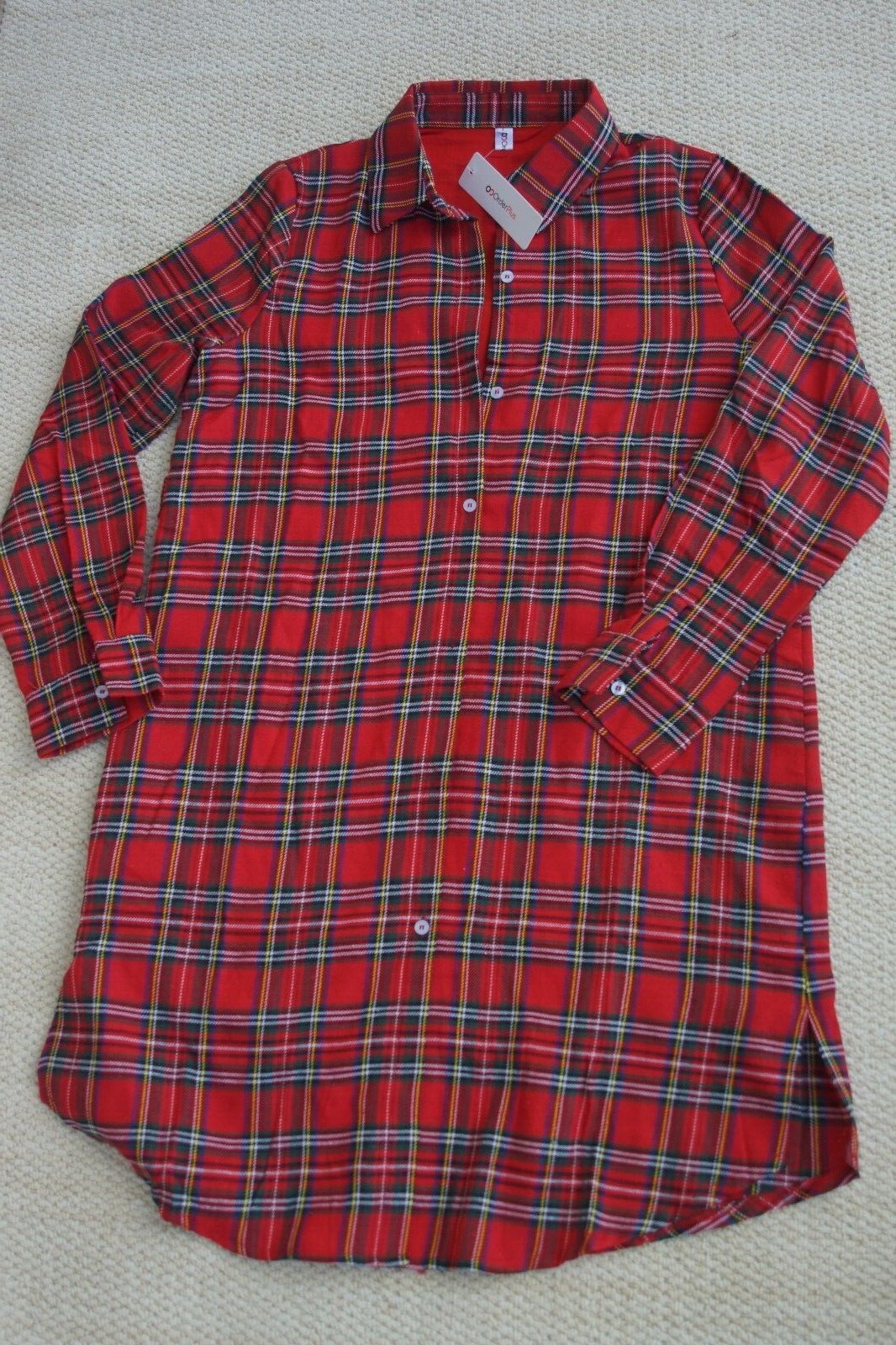 Women’s Long Plaid Shirt Tunic Lined OC OrderPlus Size L bin001