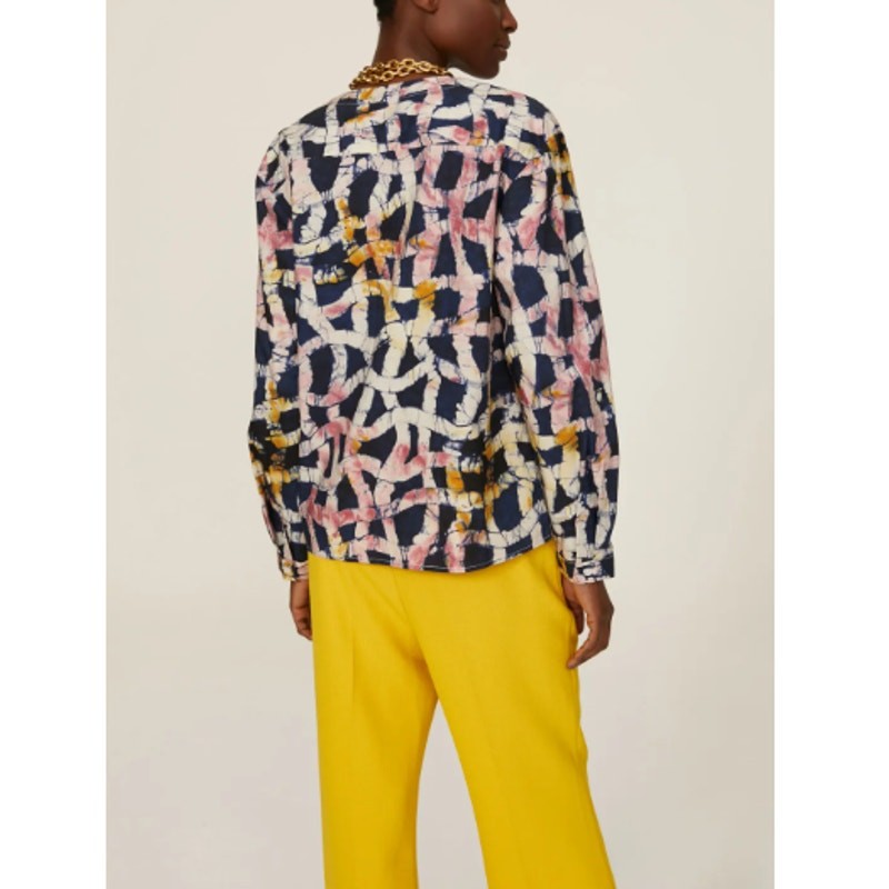BUSAYO COLLECTIVE Multicolor Abstract Two Tone Button-Up Shirt Size XS