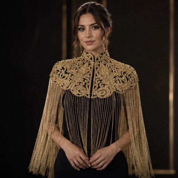 Tassel Shawl Handmade Beaded Full Embroidery Retro Cloud Shoulder