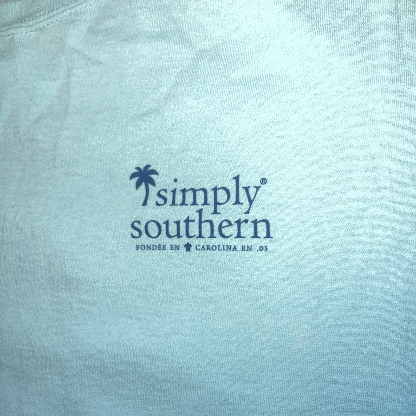 Simply Southern Cotton Graphic T-Shirt Mint Green Cotton Logo Tee Large No Tag