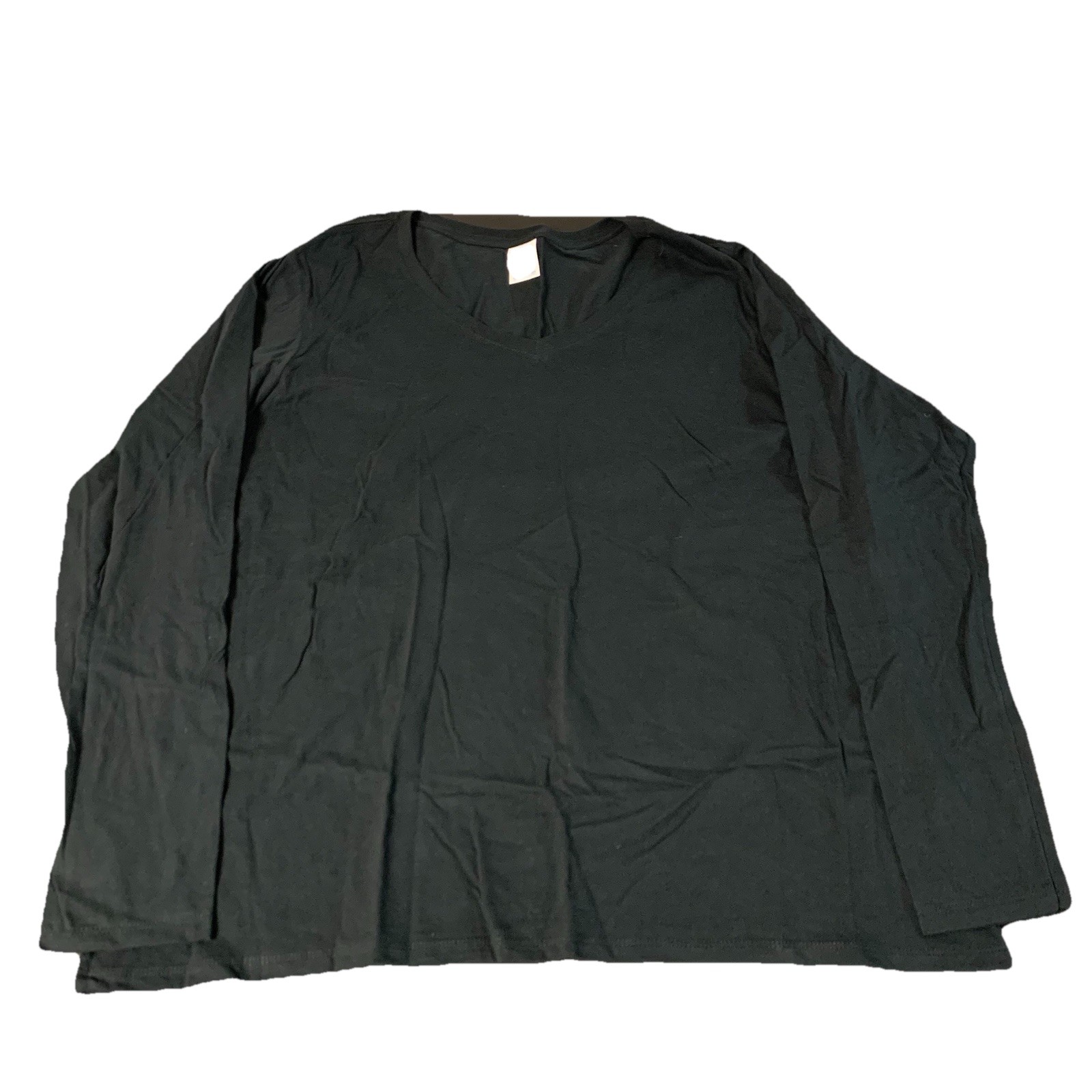 Port & Co. Ring Spun T-Shirt Ladies Plus Size 3XL Black Long Sleeve Tee NWOT