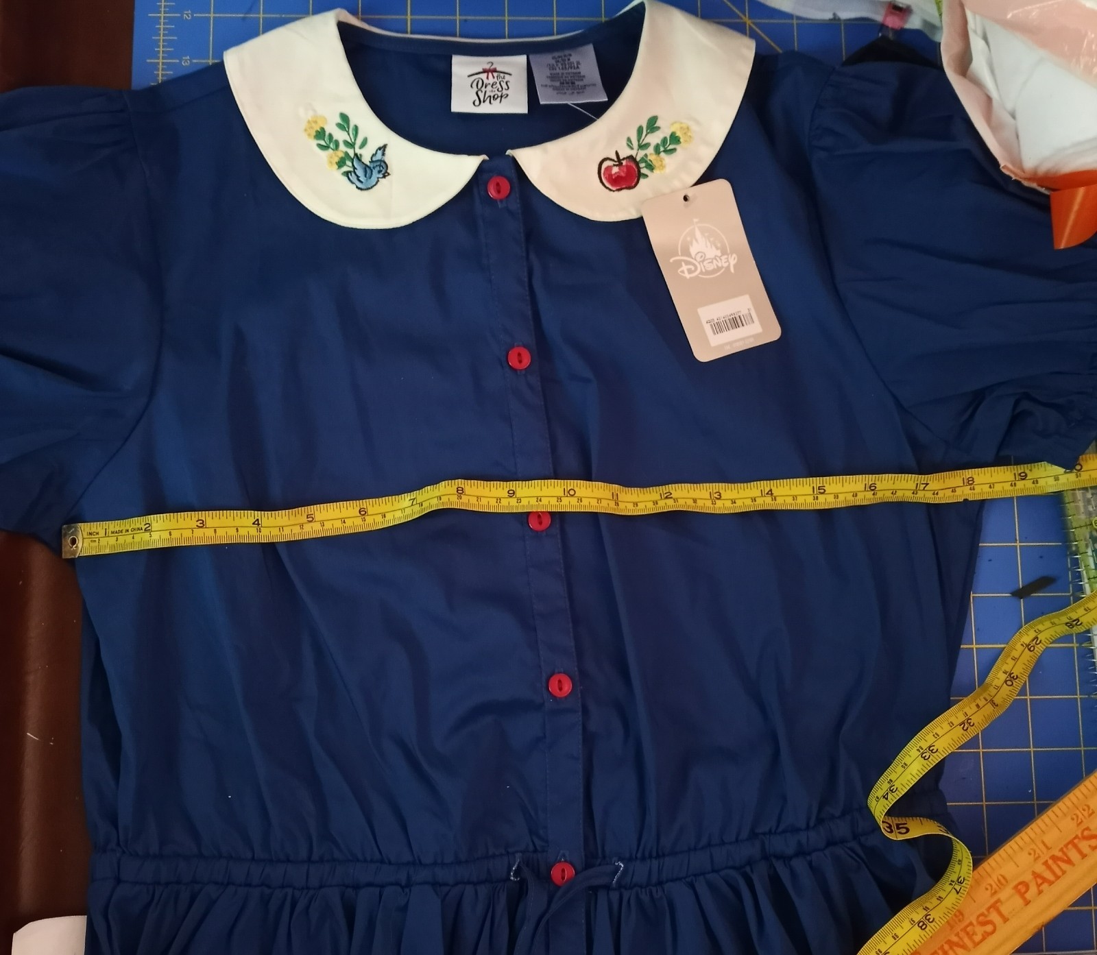 Disney Store The Dress Shop Snow White Blue Top Embroidered Collar NWT