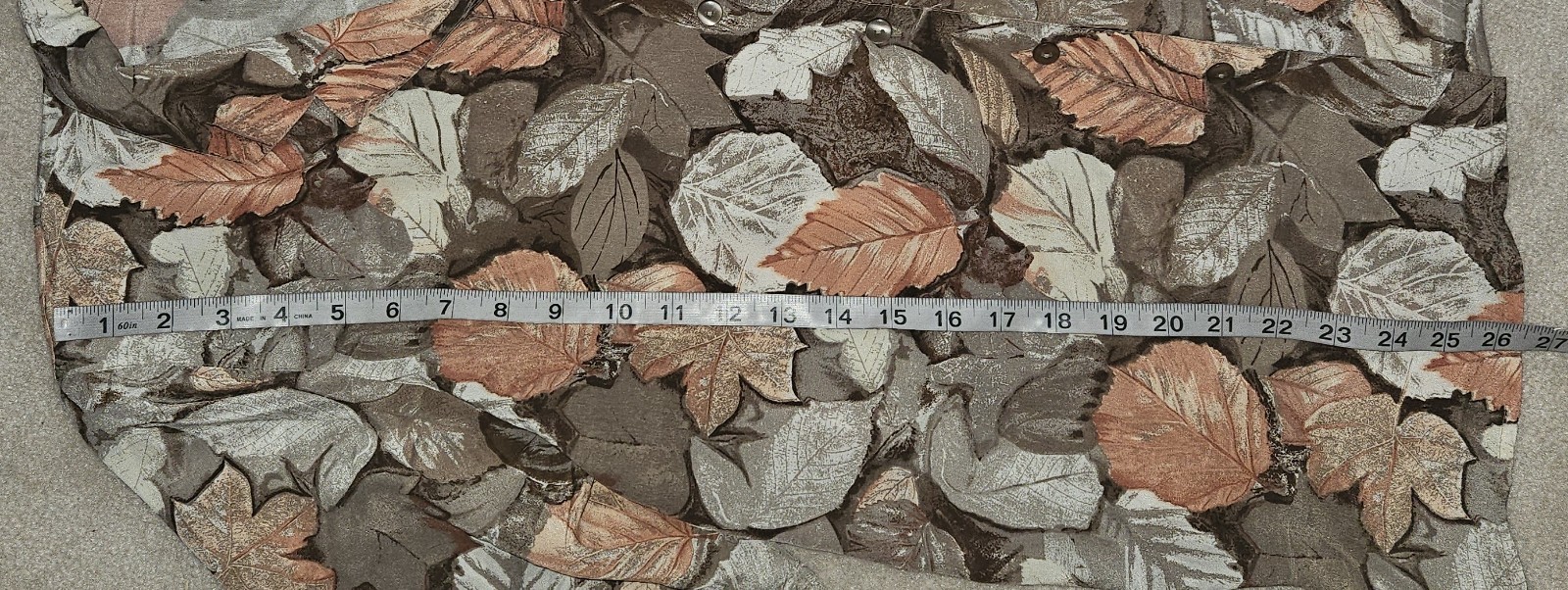 VTG Quo-Silk Button Front Blouse Brown Coral Leaves Fall 100% Silk Size Medium