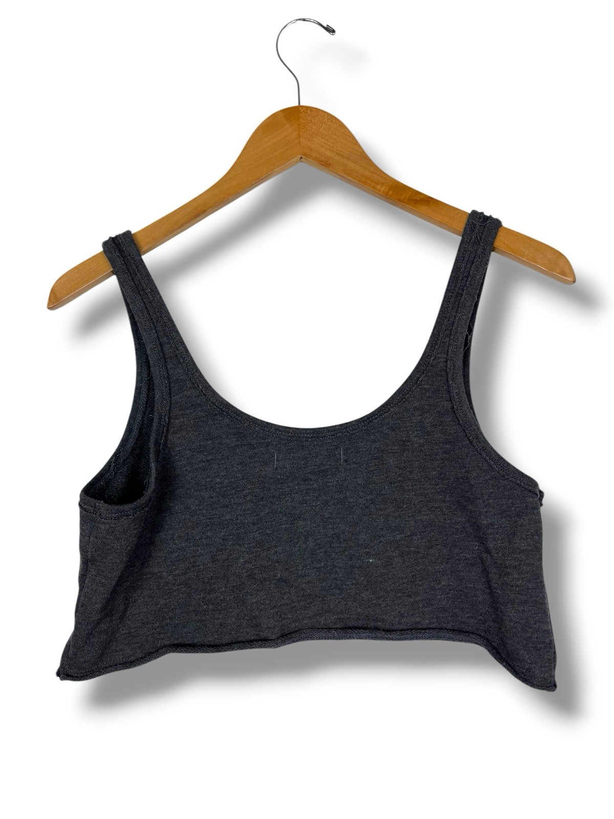 We The Free Free People Cropped Tank Grey Raw Edges Balletcore Small slouchy