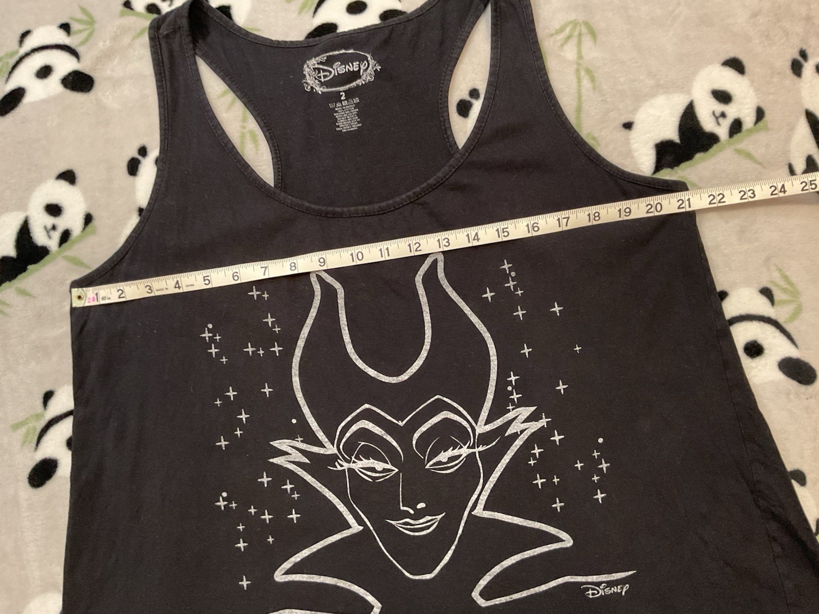 Disney Maleficent Women’s Tank Top Size 2 Black Graphic Print Racer Back