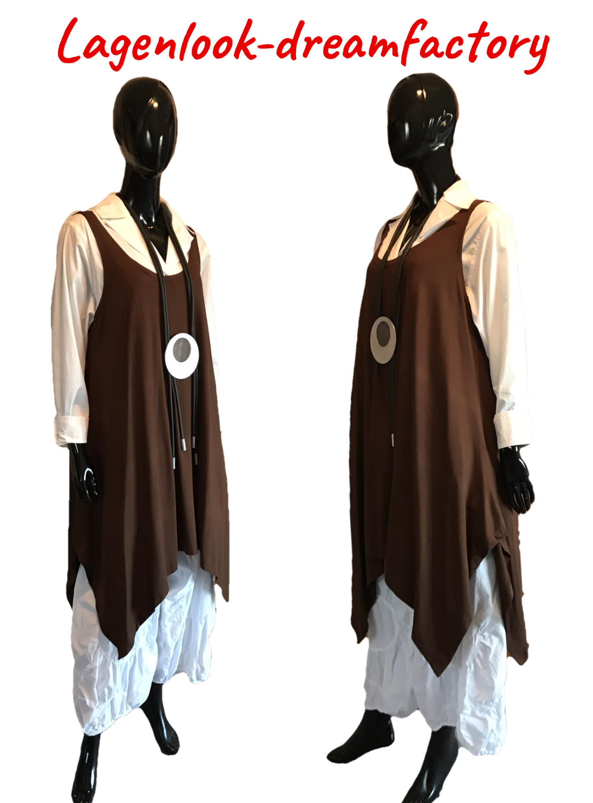 Myo Sophisticated Zipfel-Long-Top Tunic Shirt Chocolate 44,46, 48, XL, XXL