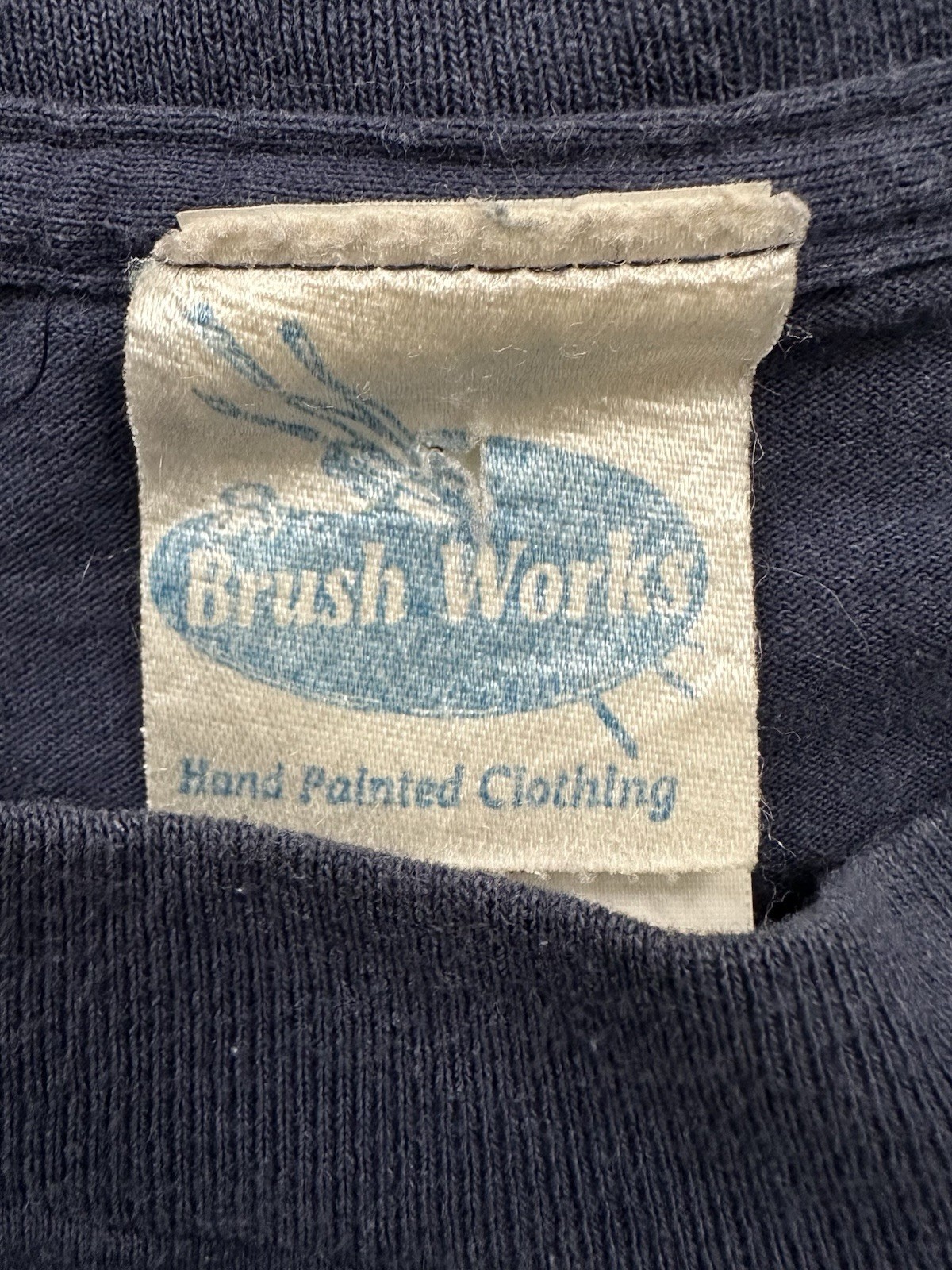 Vtg 90s BRUSH WORKS Celestial Sun Moon Stars Hand-Painted OS T-Shirt Whimsigoth
