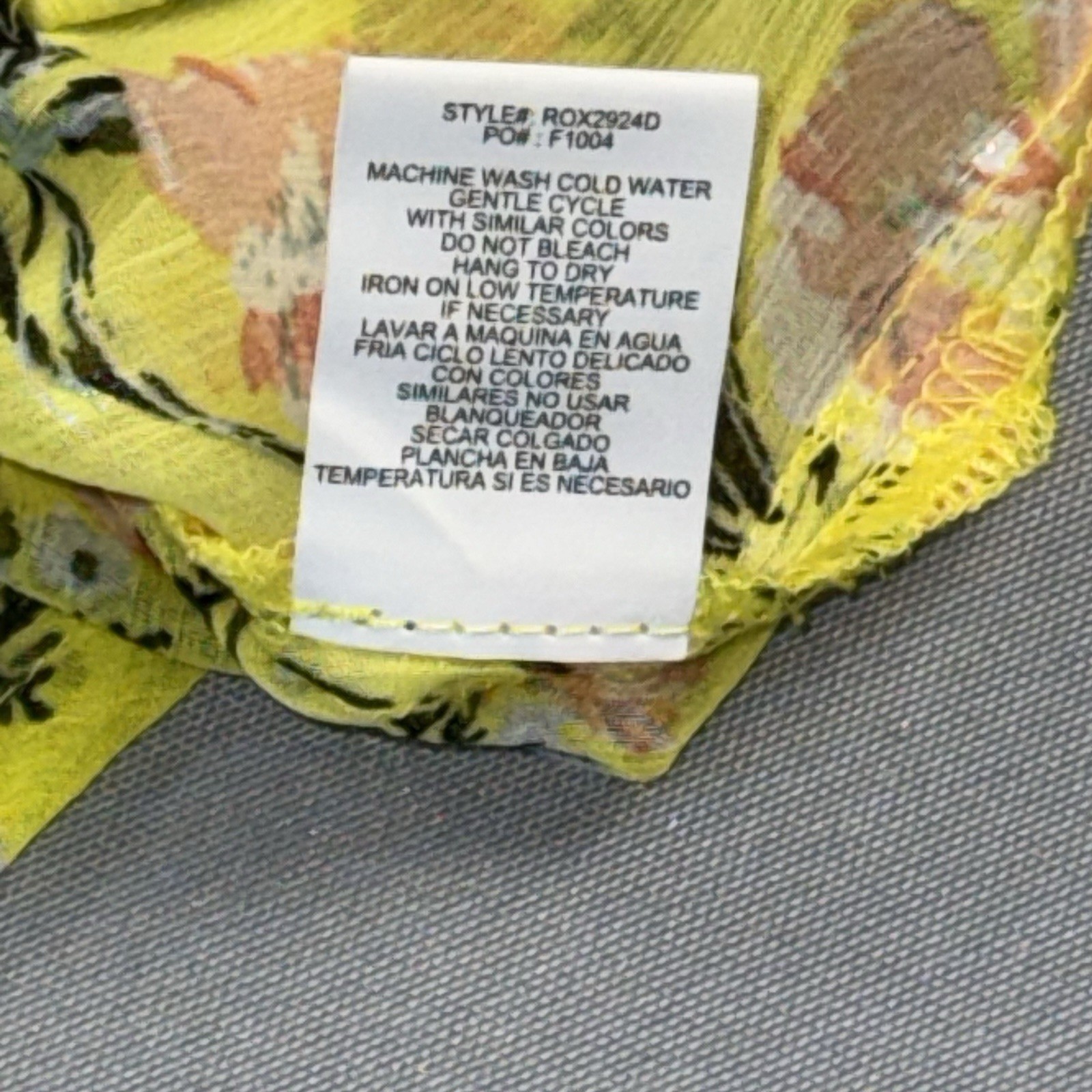 Figueroa & Flower Blouse Women’s S Yellow Sheer Floral Button Front Barrel Cuffs