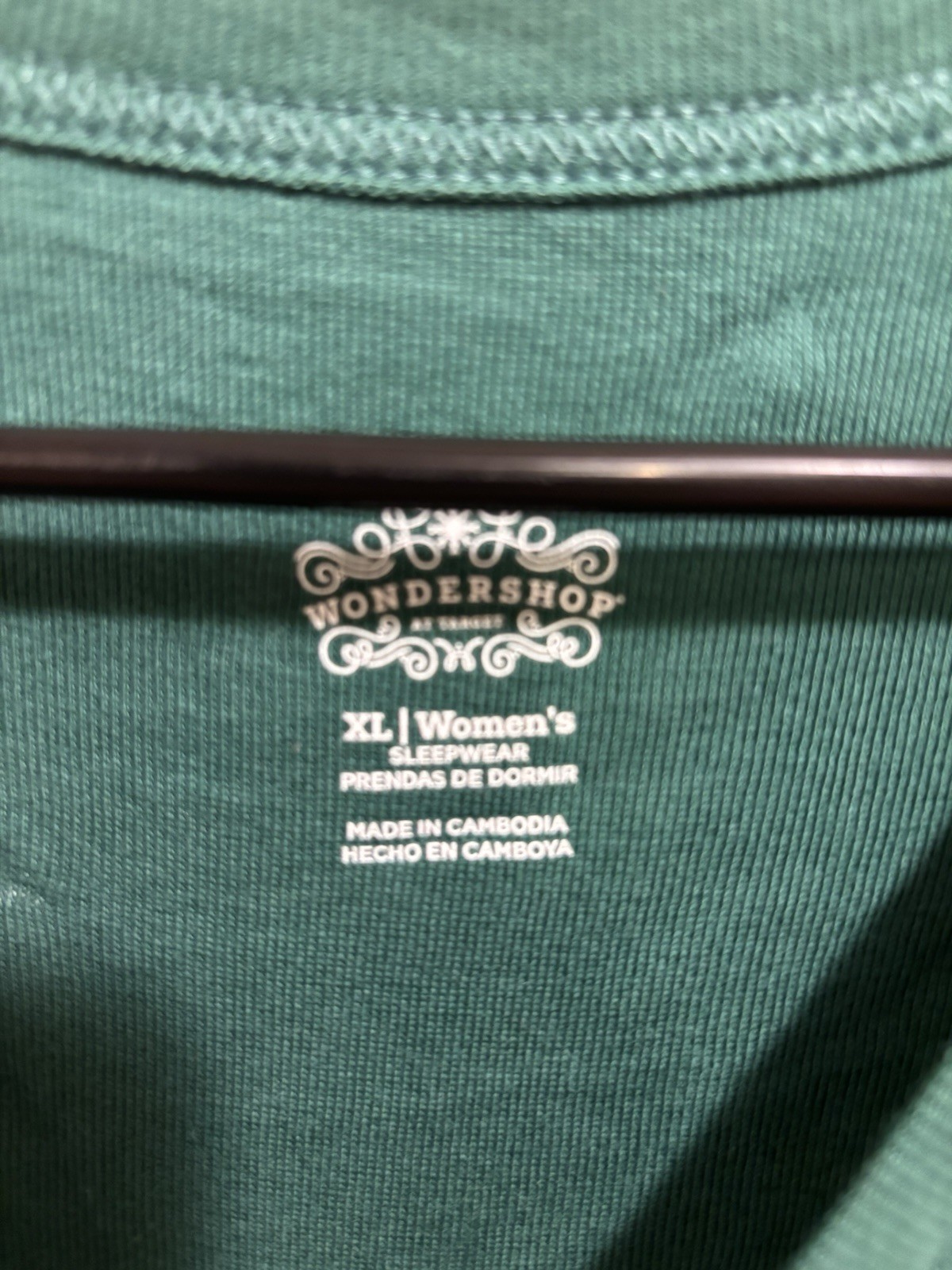Wondershop Women’s Green Long Sleeve T-Shirt Polar Bears Christmas, Size XL