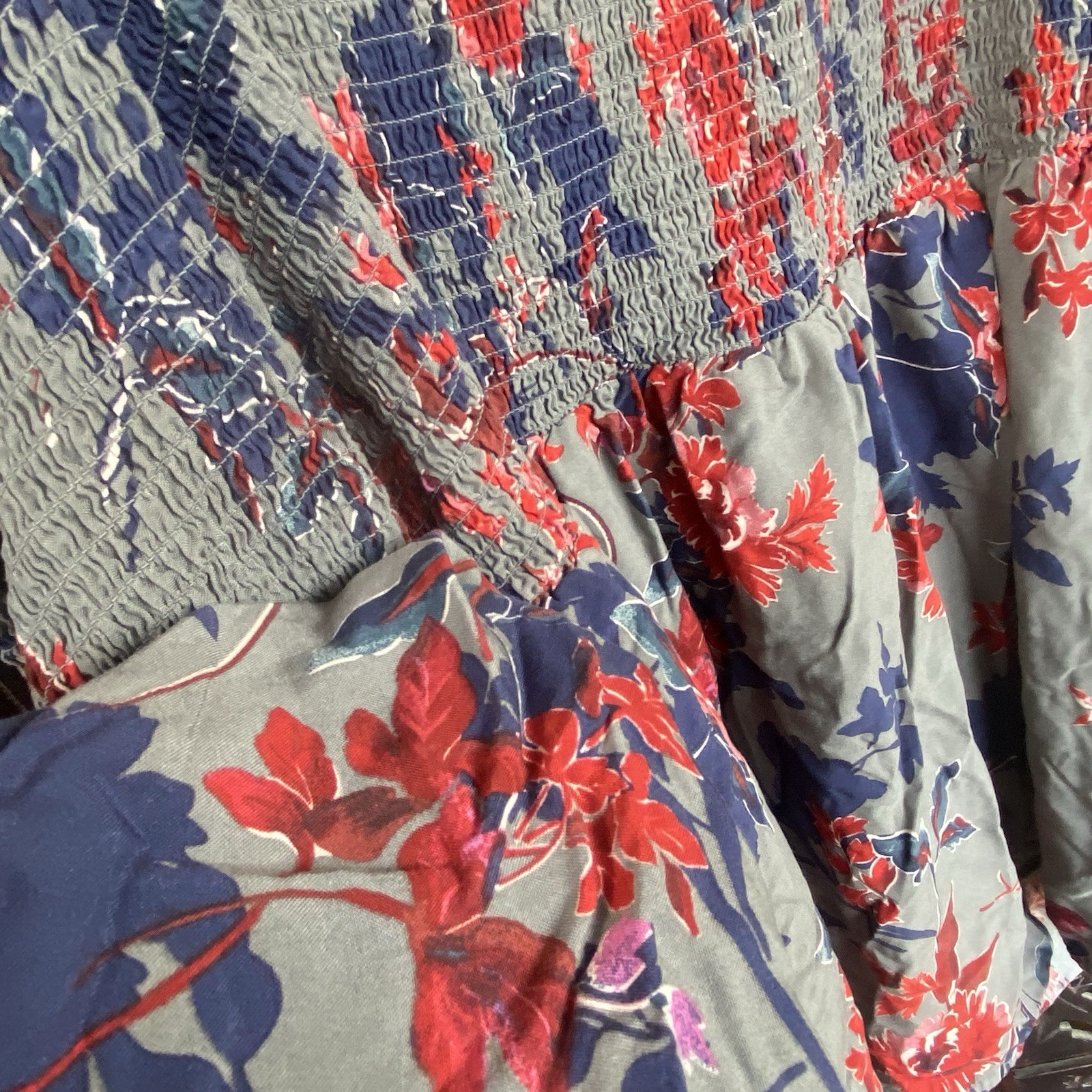 TORRID 3 Cold Shoulder Strap Top Womens 22/24 Floral Bell Sleeve Boho Blouse