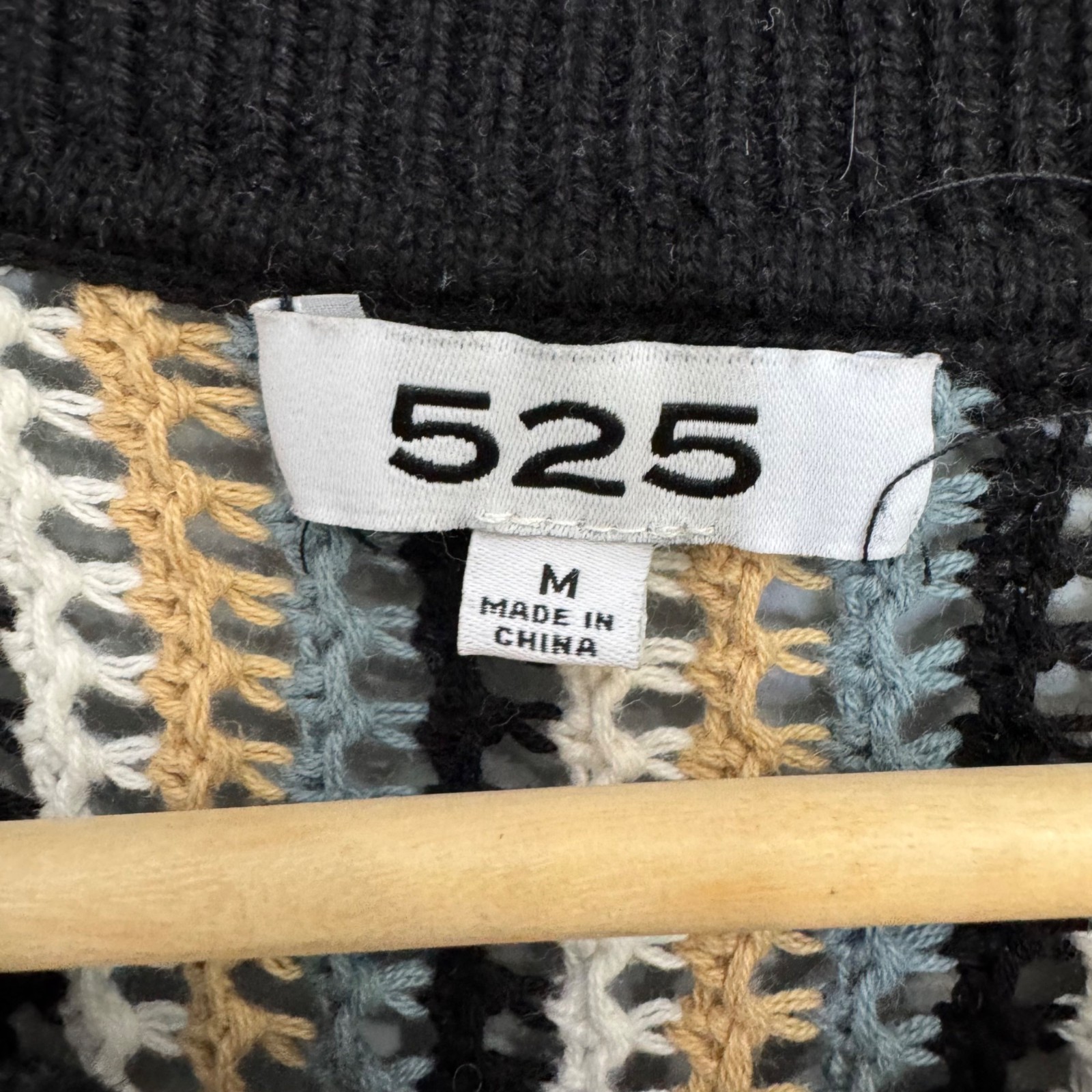 525 AMERICA krista stripe open stitch crochet sleeveless sweater size M Medium